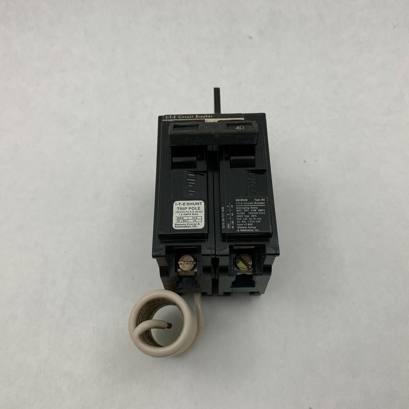 BQ1B04000S01 NNB 1P 40A 240V Breaker 120V Shunt Trip See Pics CHIP B22