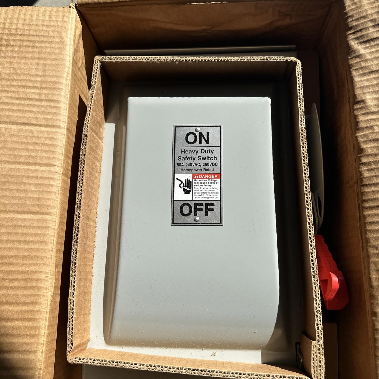 HF322NR FUSIBLE SAFETY SWITCH 60A 240V 60 AMP POLE 930