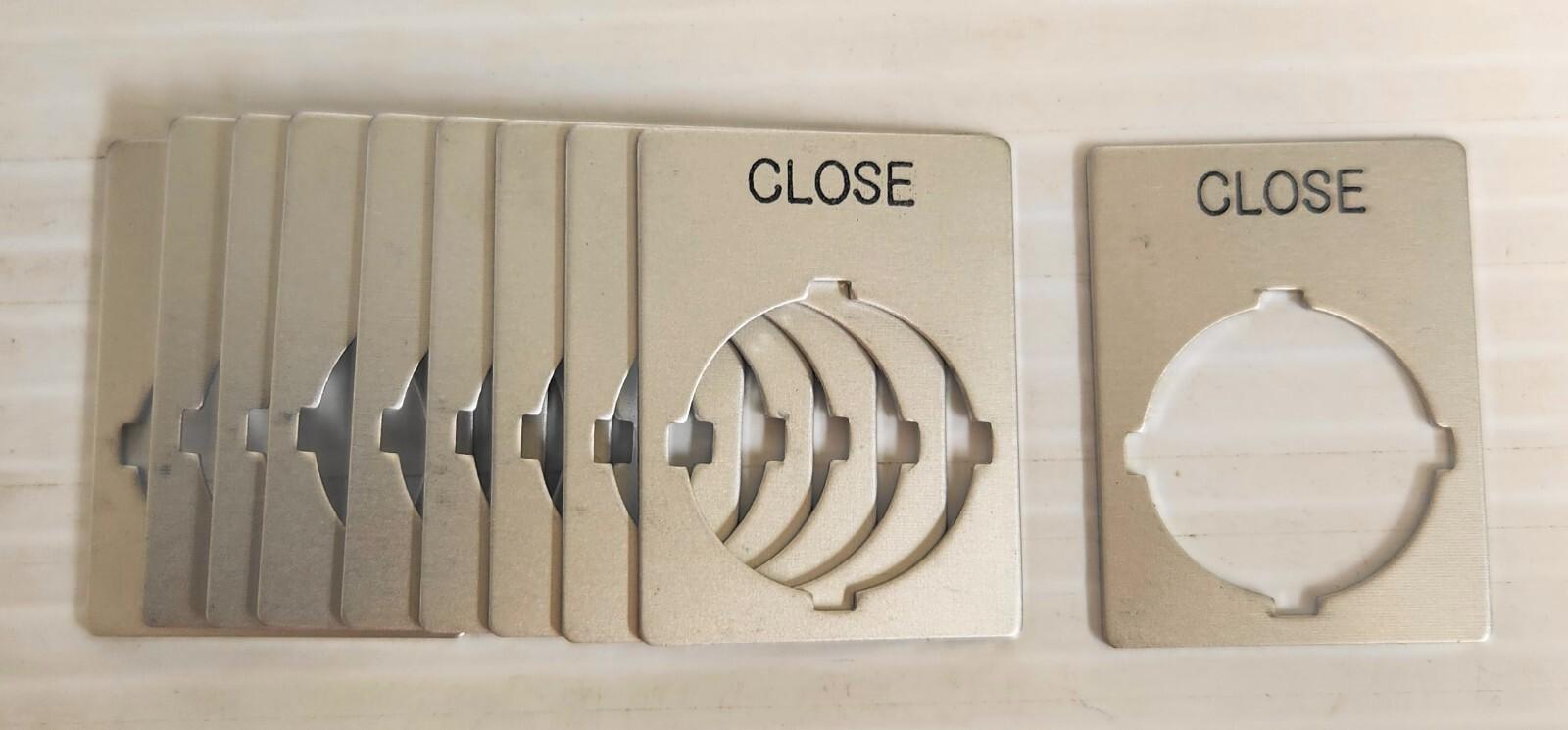 SK615552-13 Aluminum Legend Plates Close" Lot of 10)