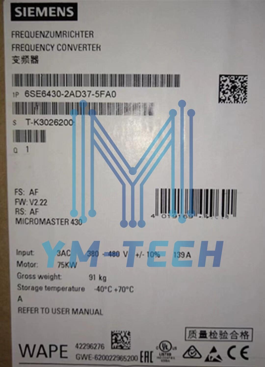 ONE 6SE6430-2AD37-5FA0 6SE6 430-2AD37-5FA0 Frequency converter