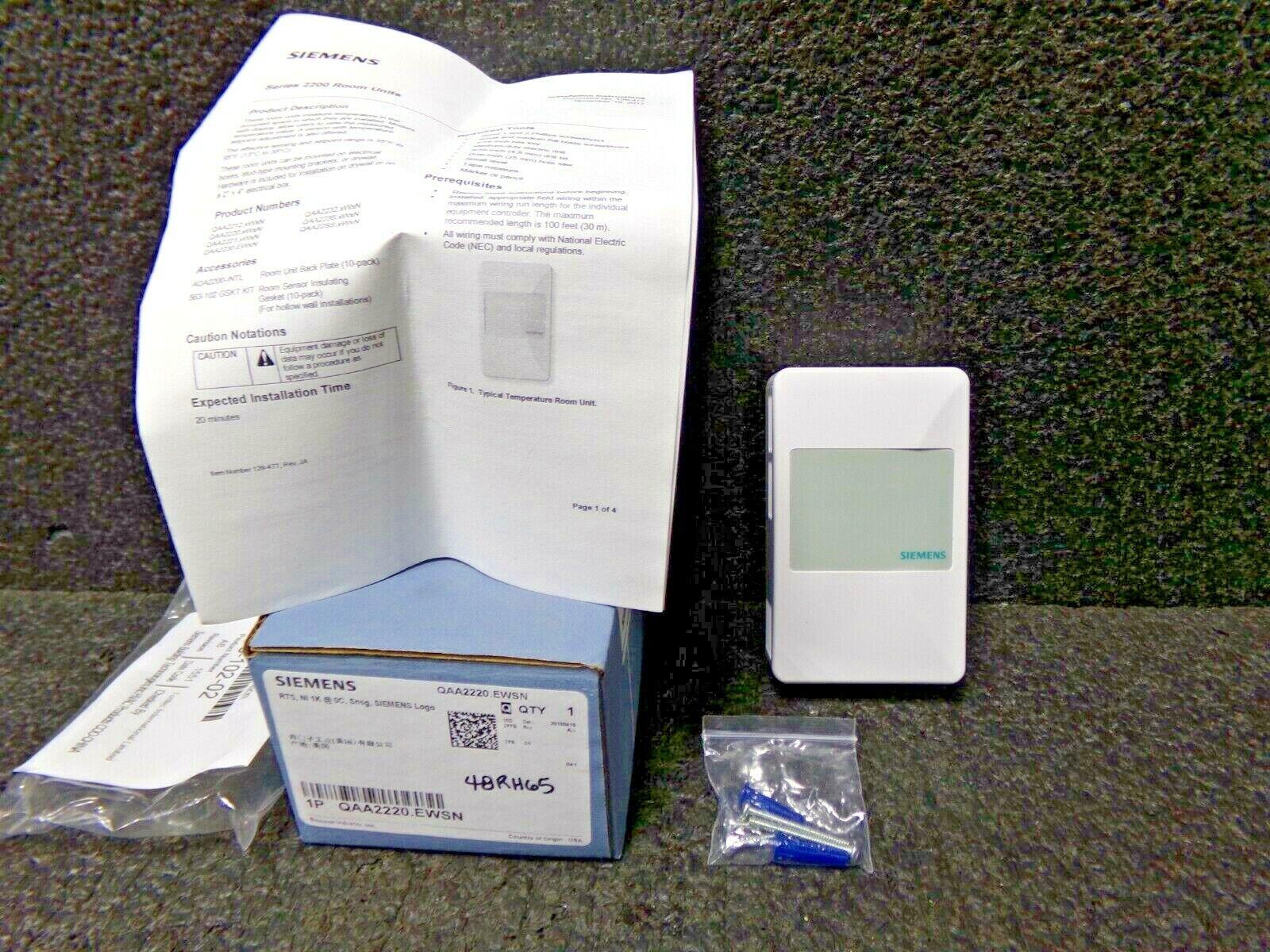 QAA2220.EWSN Room Temperature Sensor, RJ11, Commercial DC)
