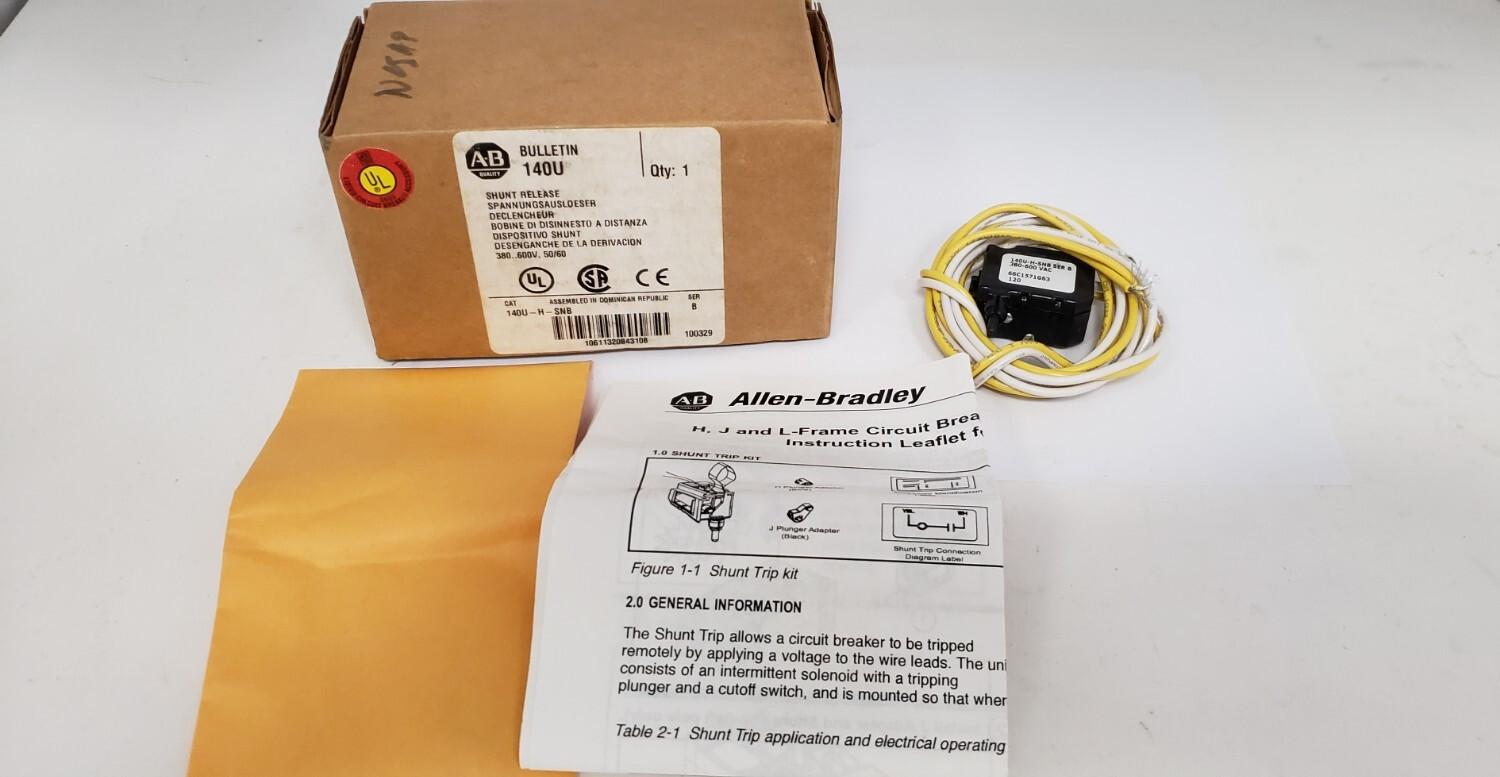 140U-H-SNB SHUNT RELEASE, 380-600VAC, SERIES B, NIB
