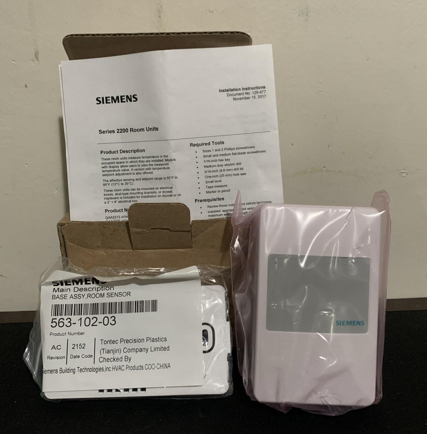 Series 2200 Sensing Temperature Room Unit Model: QAA22SS.EWSN)