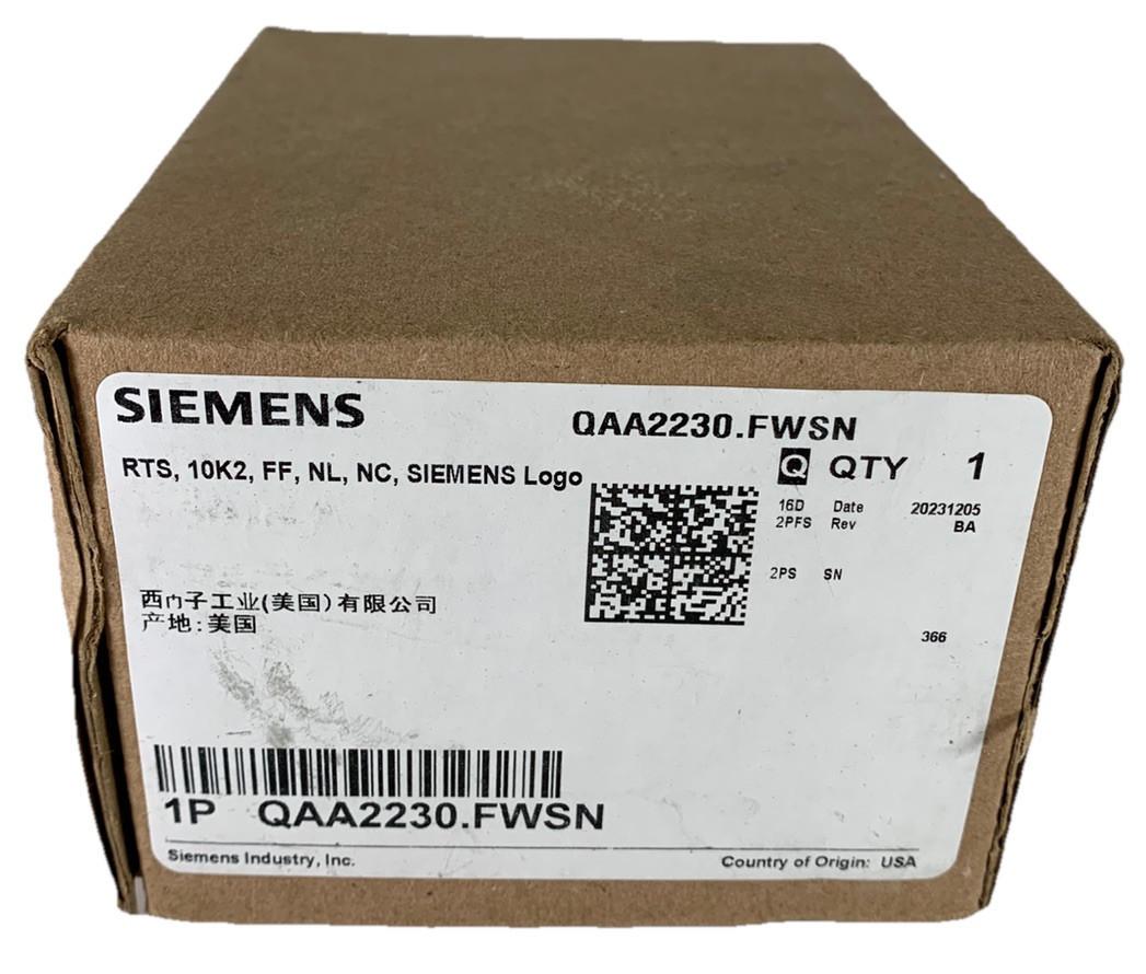 QAA2230.FWSN Room Temperature Sensor, RTS, 10K2, FF, NL, NC, SIEMENS