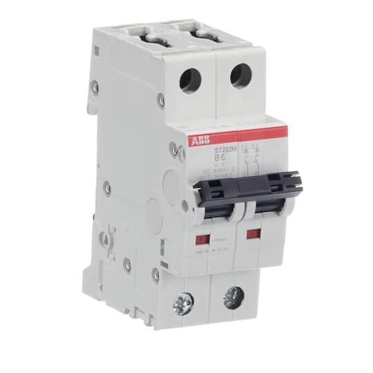 ST202M-B6, Miniature Circuit Breaker B-Char., 10kA, 6A, 2P