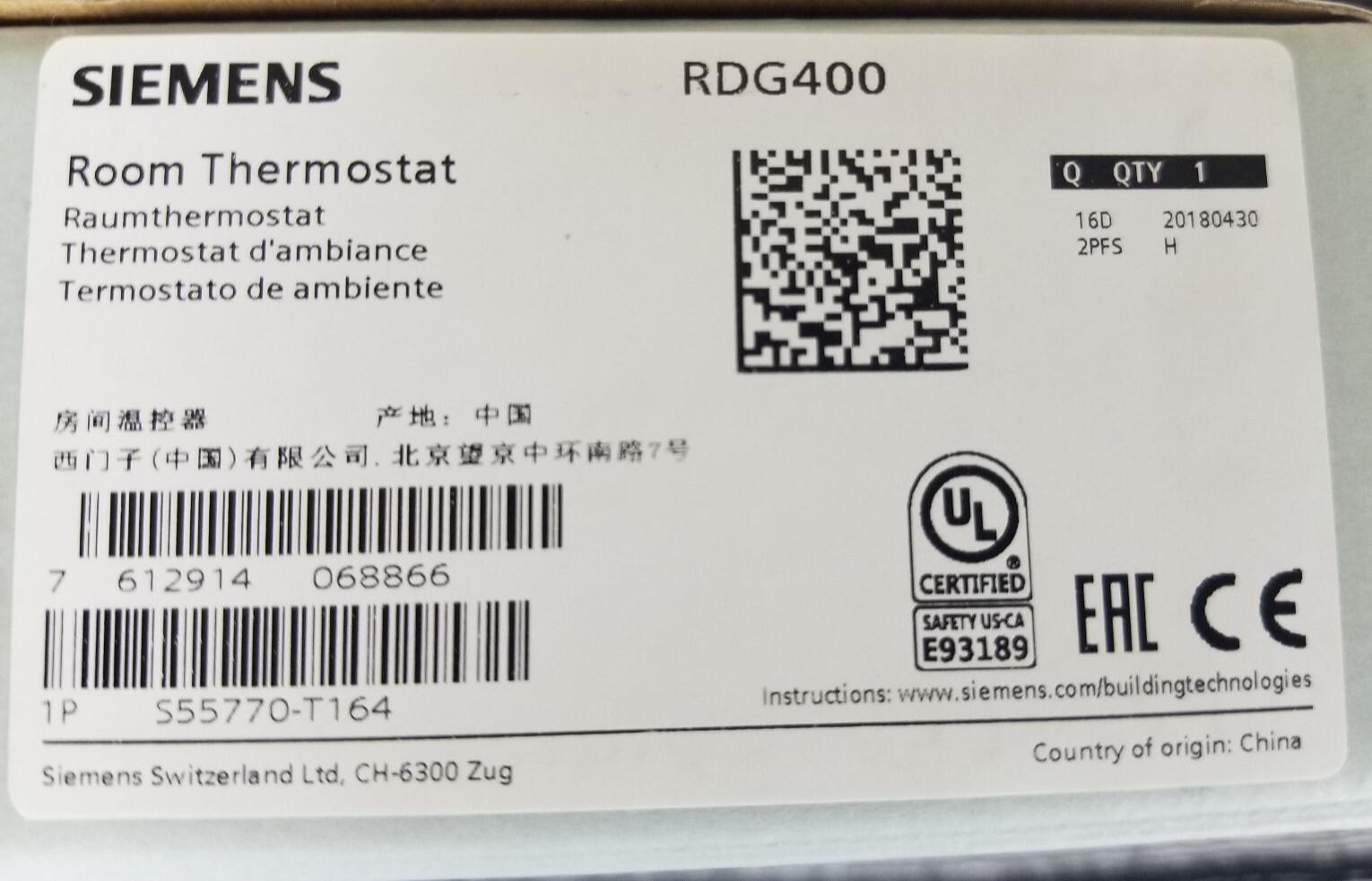 RDG400 Indoor HVAC Room Thermostat Temperature Controller