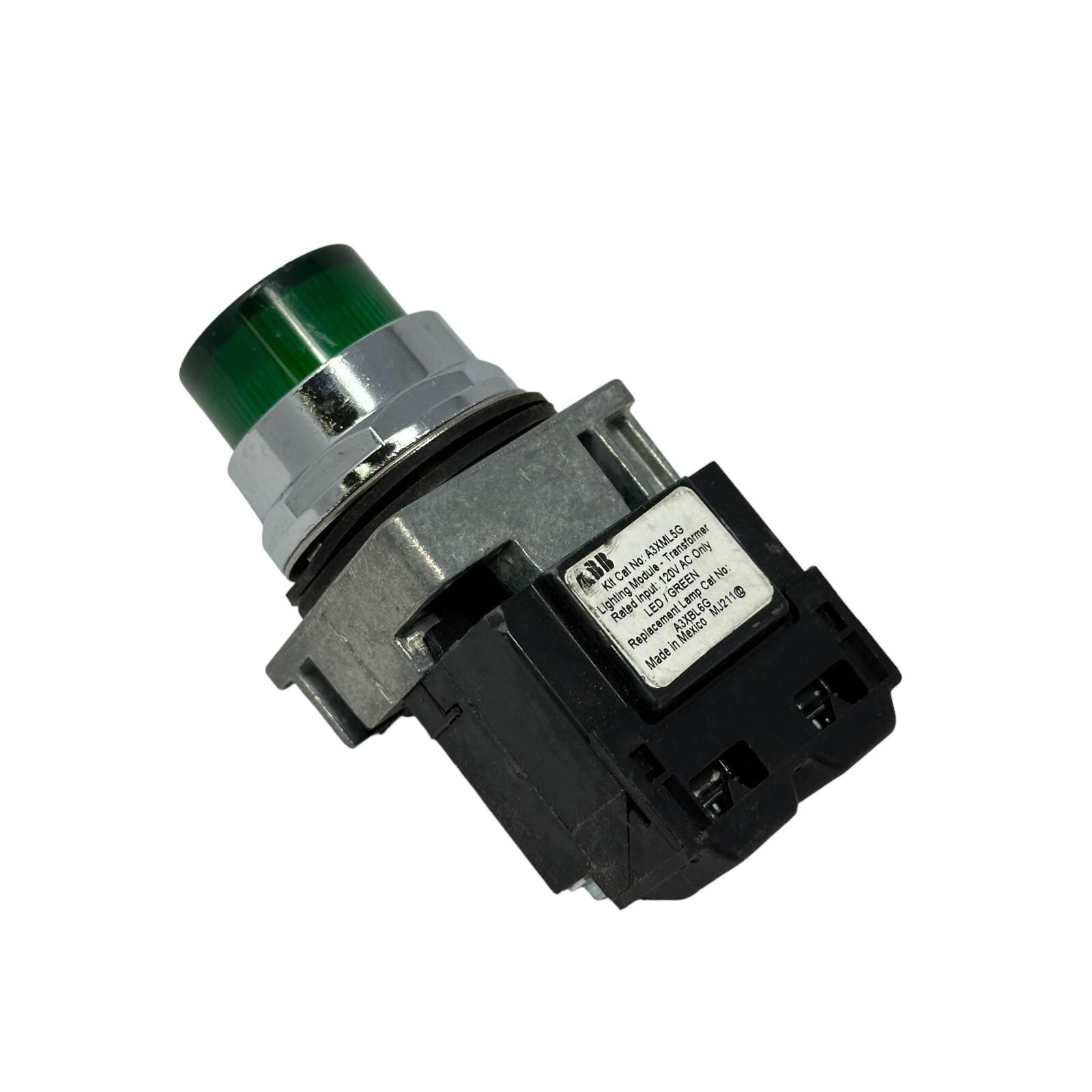 A3L4AA-6L5G Oil Tight Pilot Indicating Light 120V AC LED Green