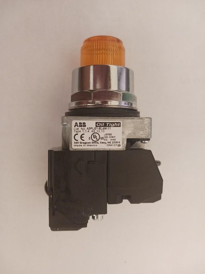 Oil Tight A3PLE1-6L4M-11 Pilot Indicating Light 120V LED YELLOW