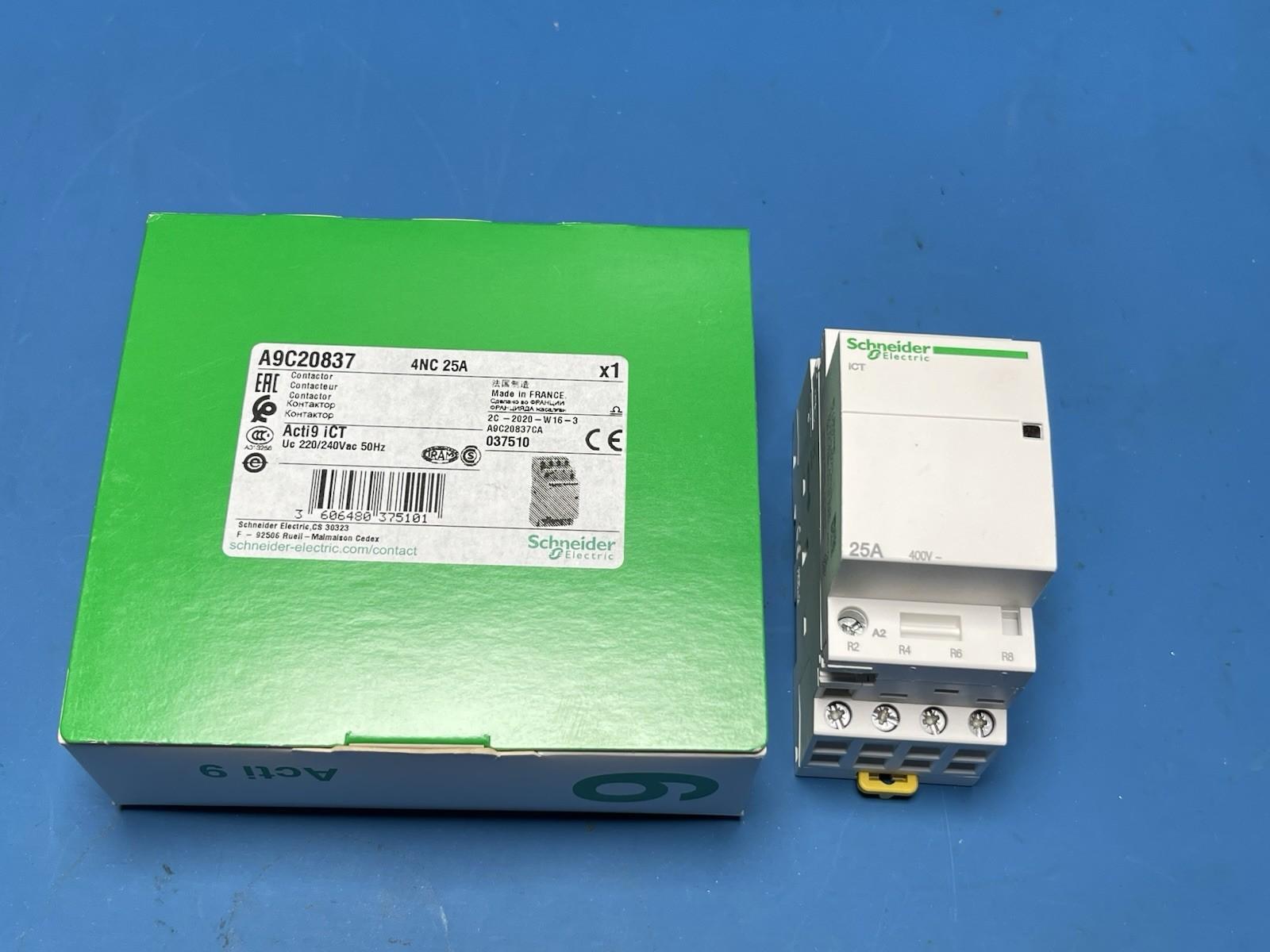 A9C20837 Acti9 4NC 25A Contactor Pole Normally Closed 220/240V Coil