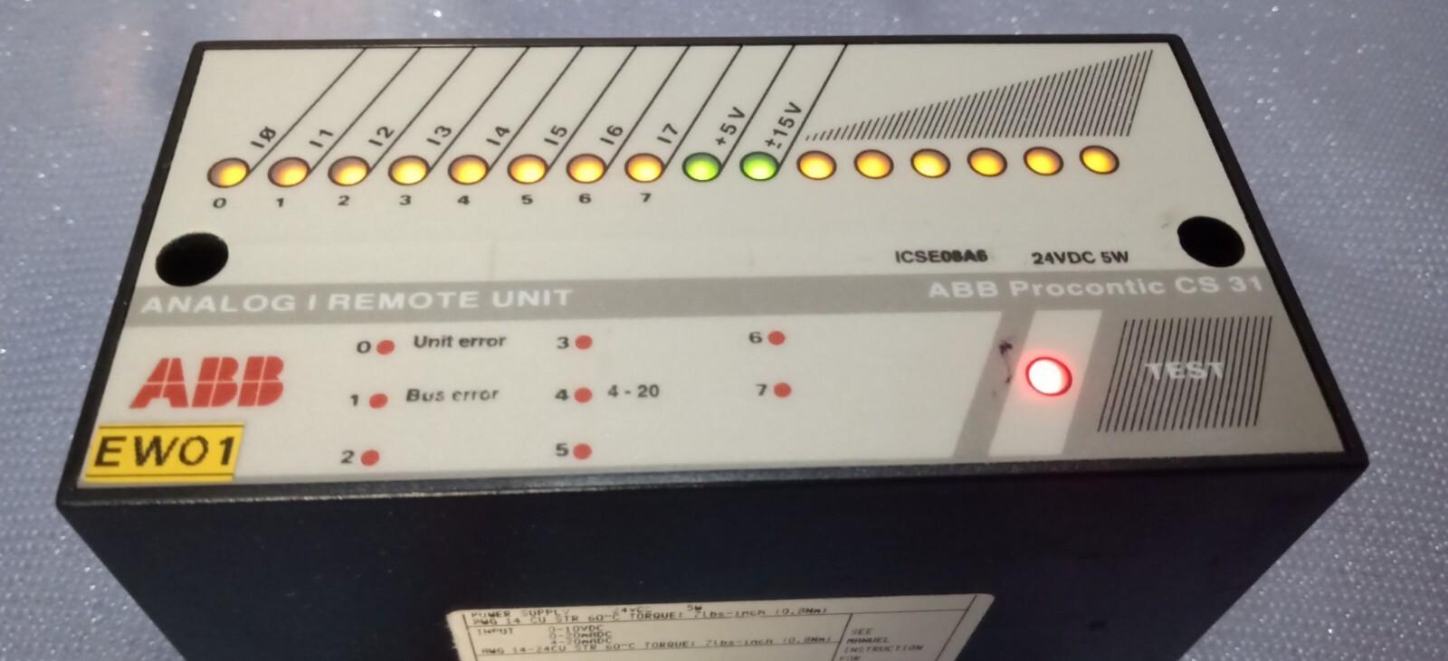 ICSE08A6 Remote Analog Input Module ABB Procontic CS 31 with Base