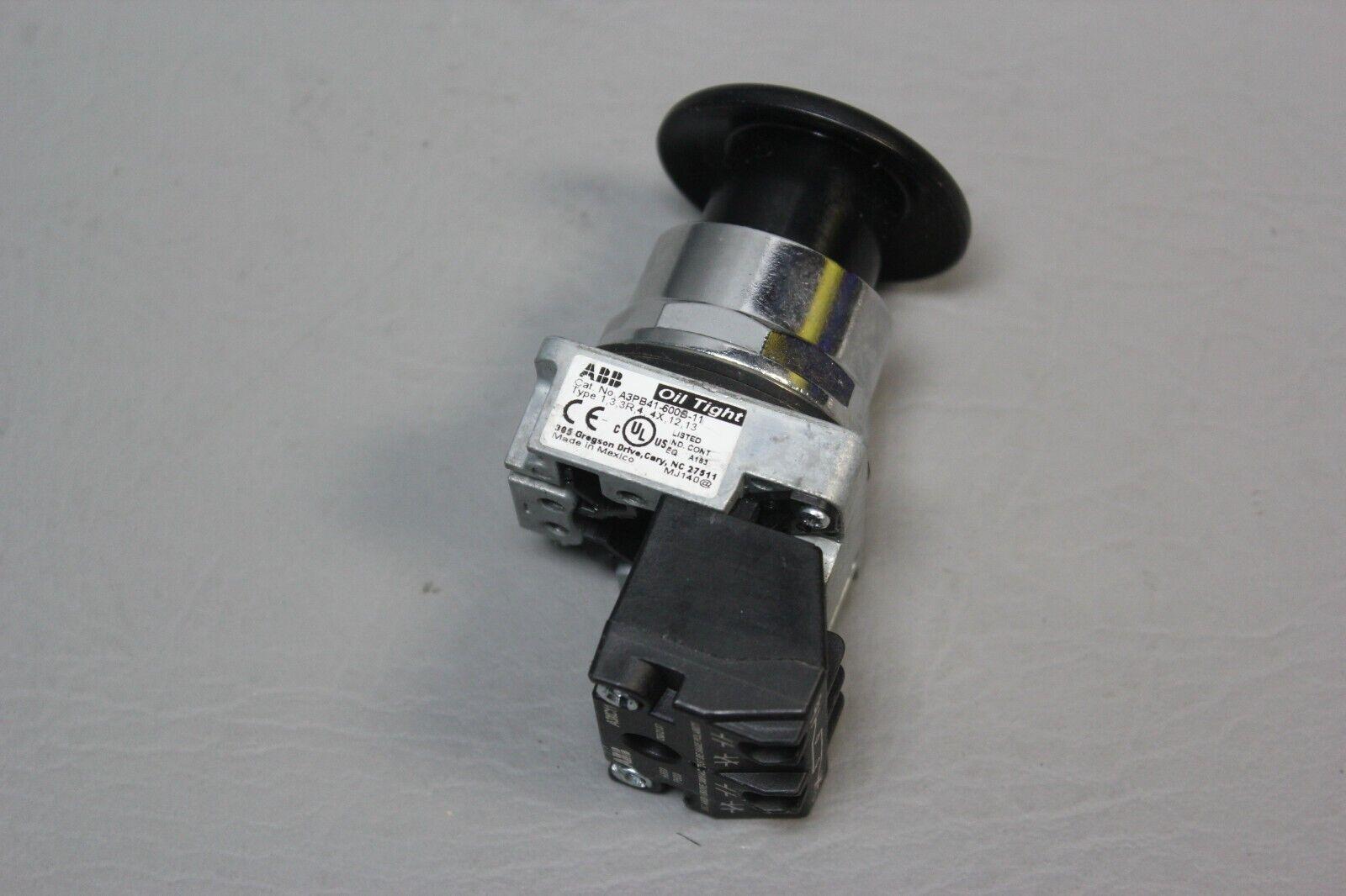 PUSH BUTTON SWITCH MUSHROOM BLACK A3PB41-600B-11 OIL TIGHT