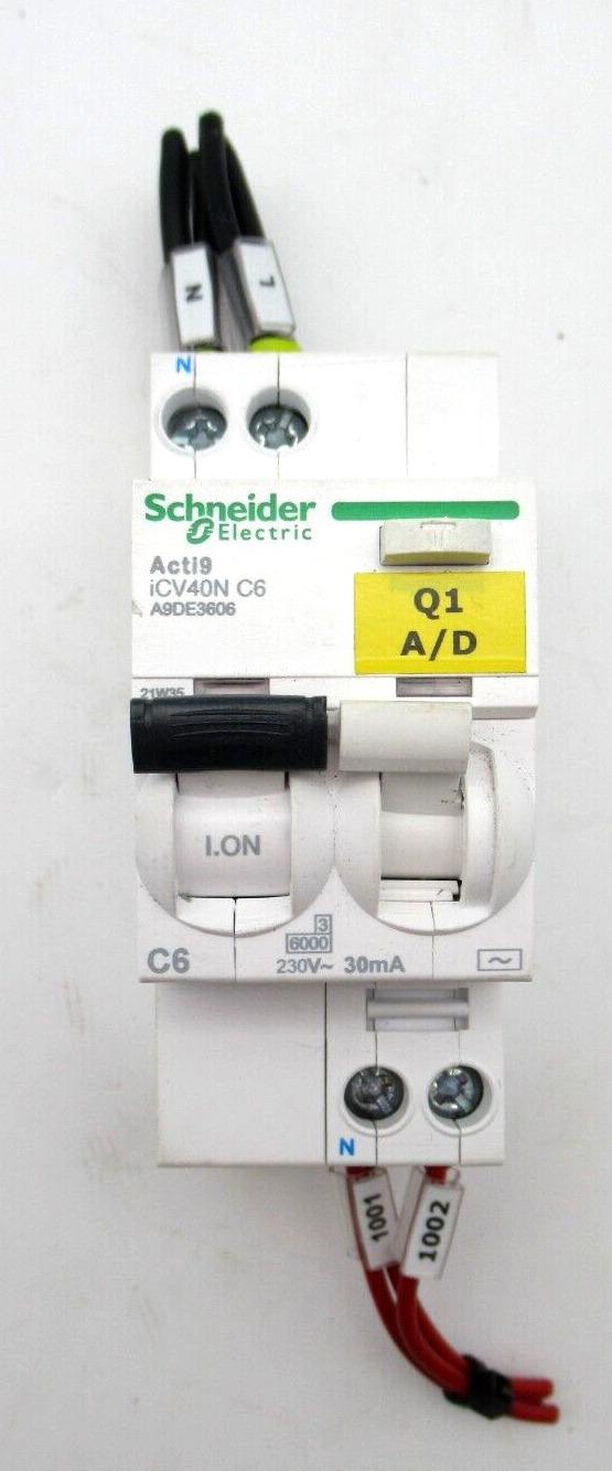 A9DE3606 Residual Circuit Breaker Acti9 iCV40N, 1P+N, 6A