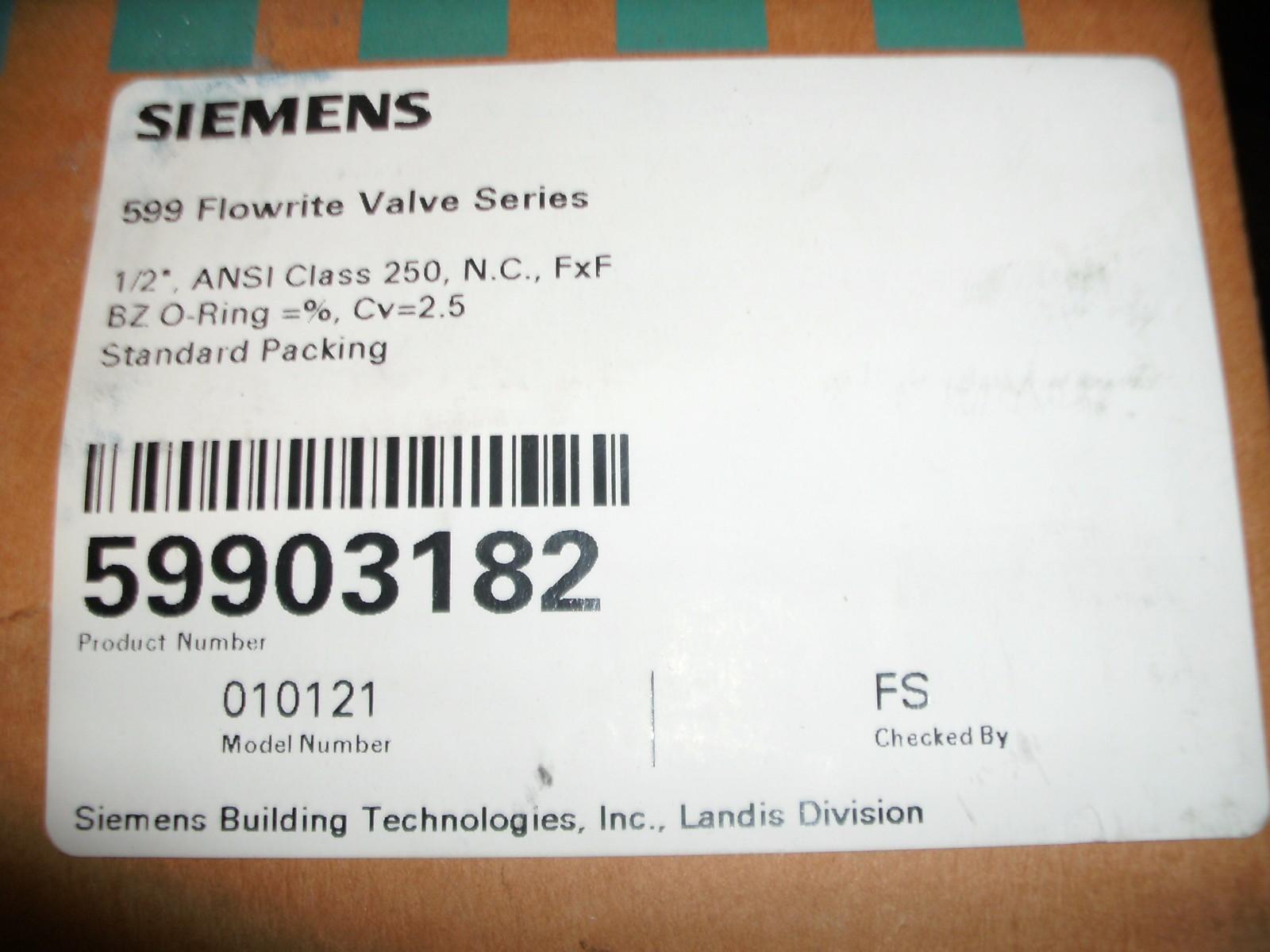 599 FLOWRITE VALVE 599-03182 1/2" FNPT NC BRASS TRIM Cv 2.5