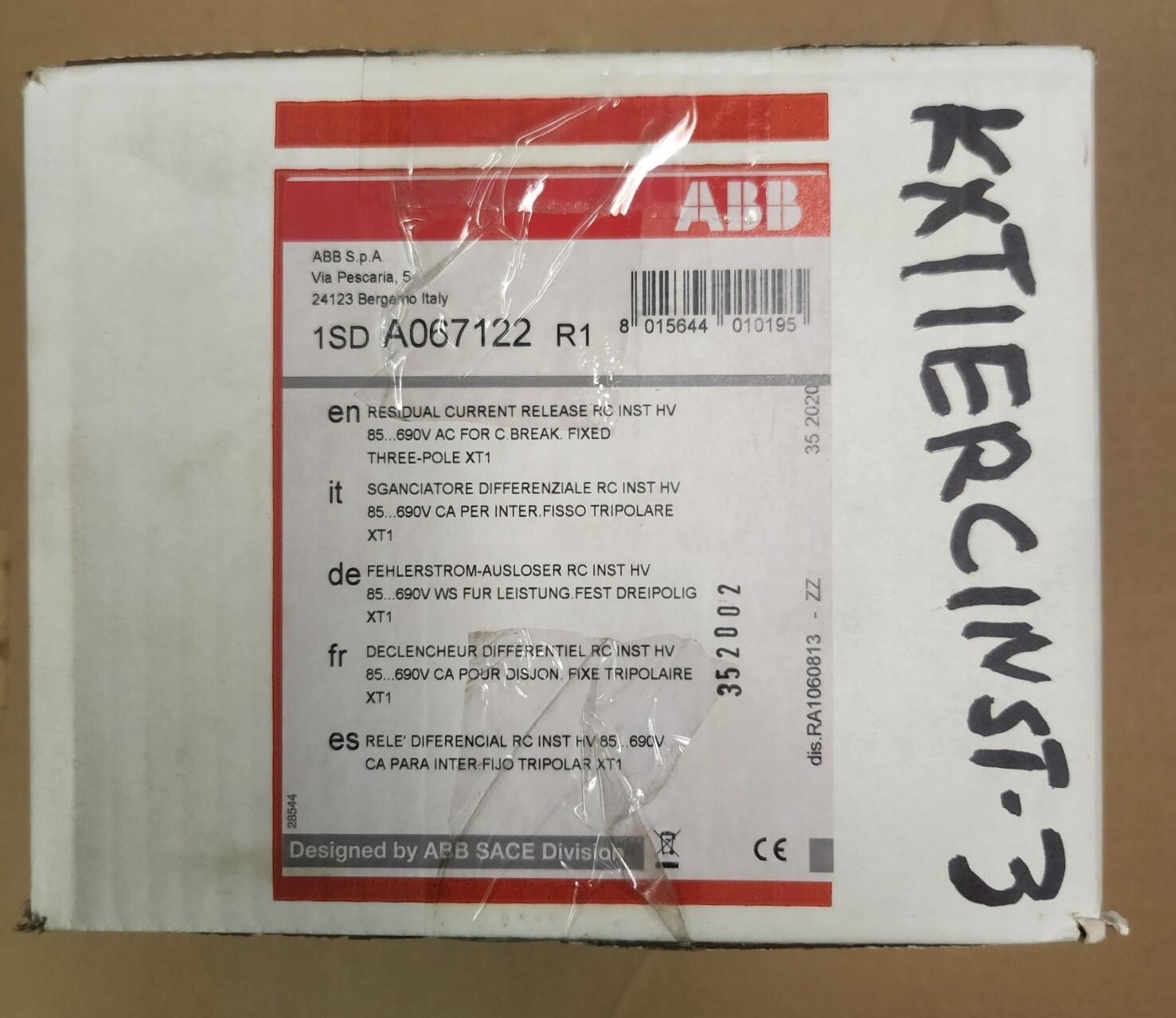 KXT1ERCINST-3 Residual Current Device, 3P