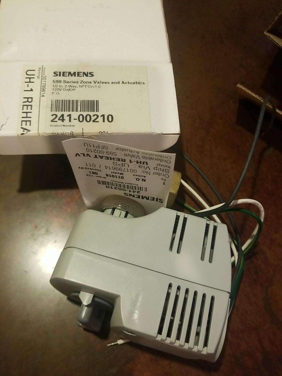 599 Series Zone Valves and Actuators UH-1 Reheat 241-00210 Model 011018