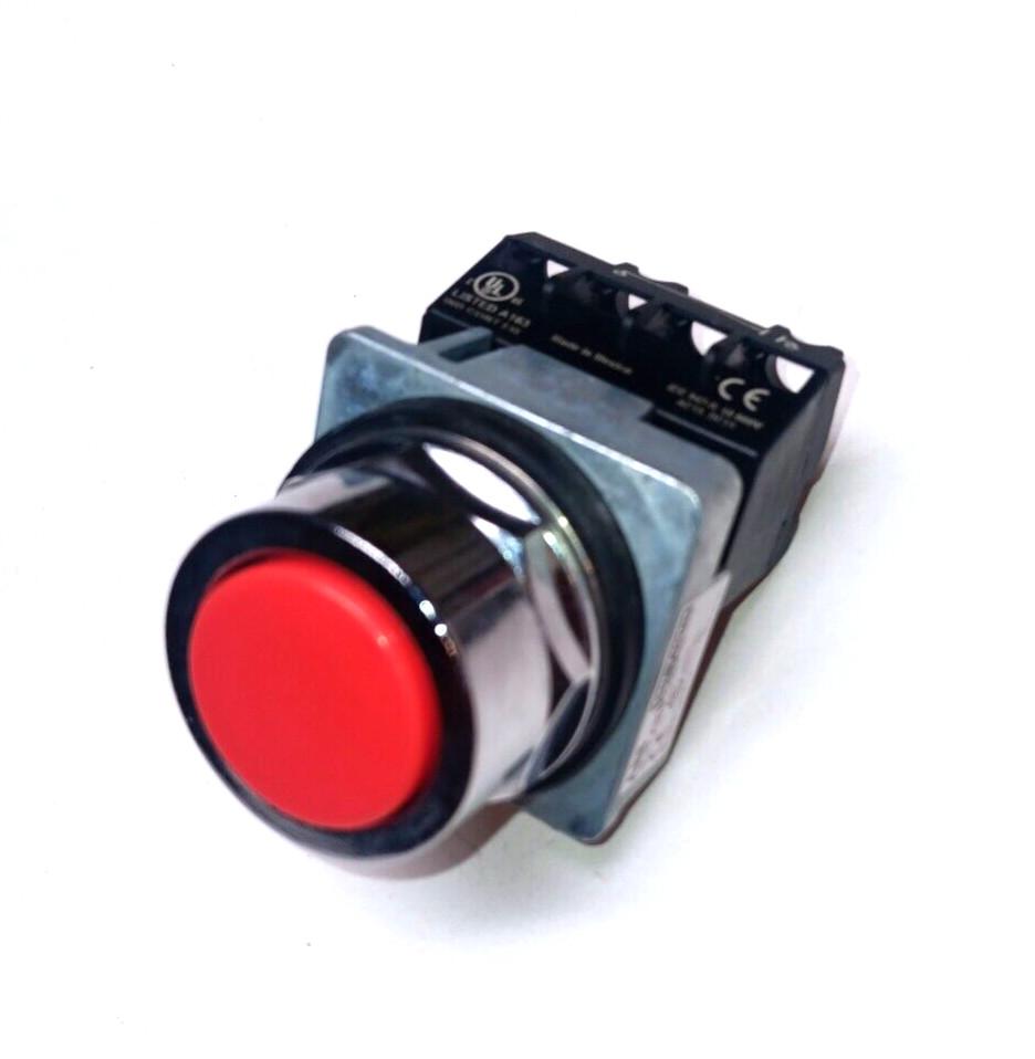 A3PBF1-600R-10, Red Flush Push Button, NO