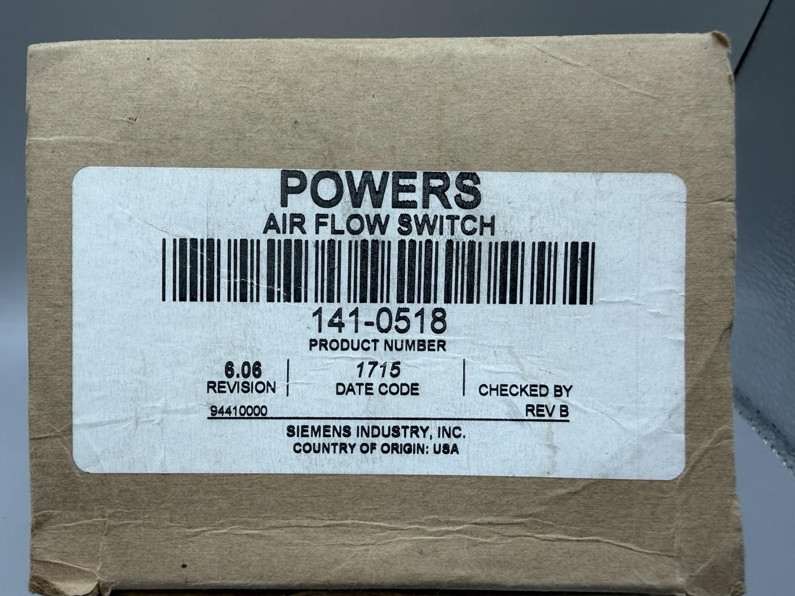 Powers 141-0518 Air Flow Switch