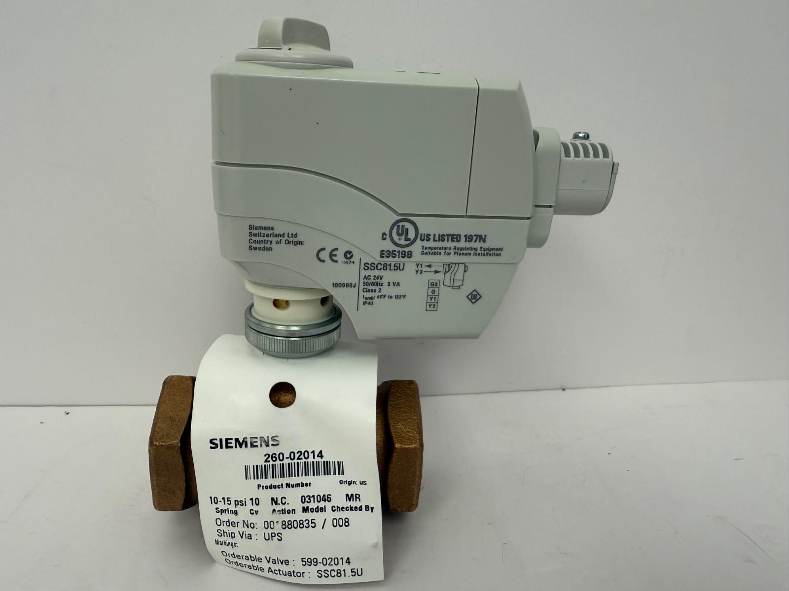 260-02014 POWERMITE VF 599 SERIES SSC81.5U ACTUATOR VALVE 599-02014
