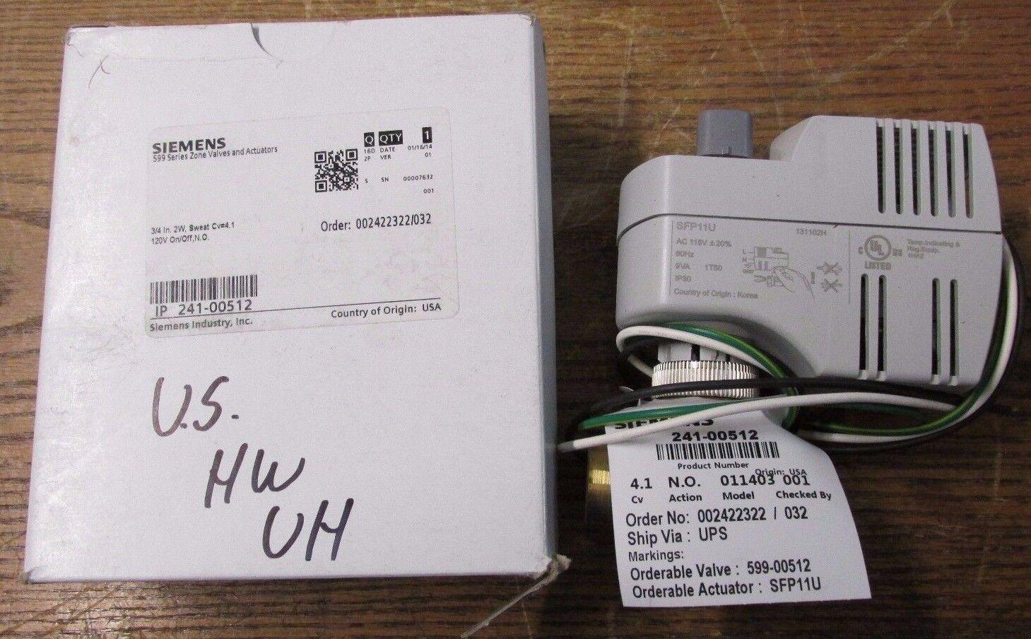 NOS 241-00512 Two Way Zone Valve Electric Actuator N.O. 120VAC