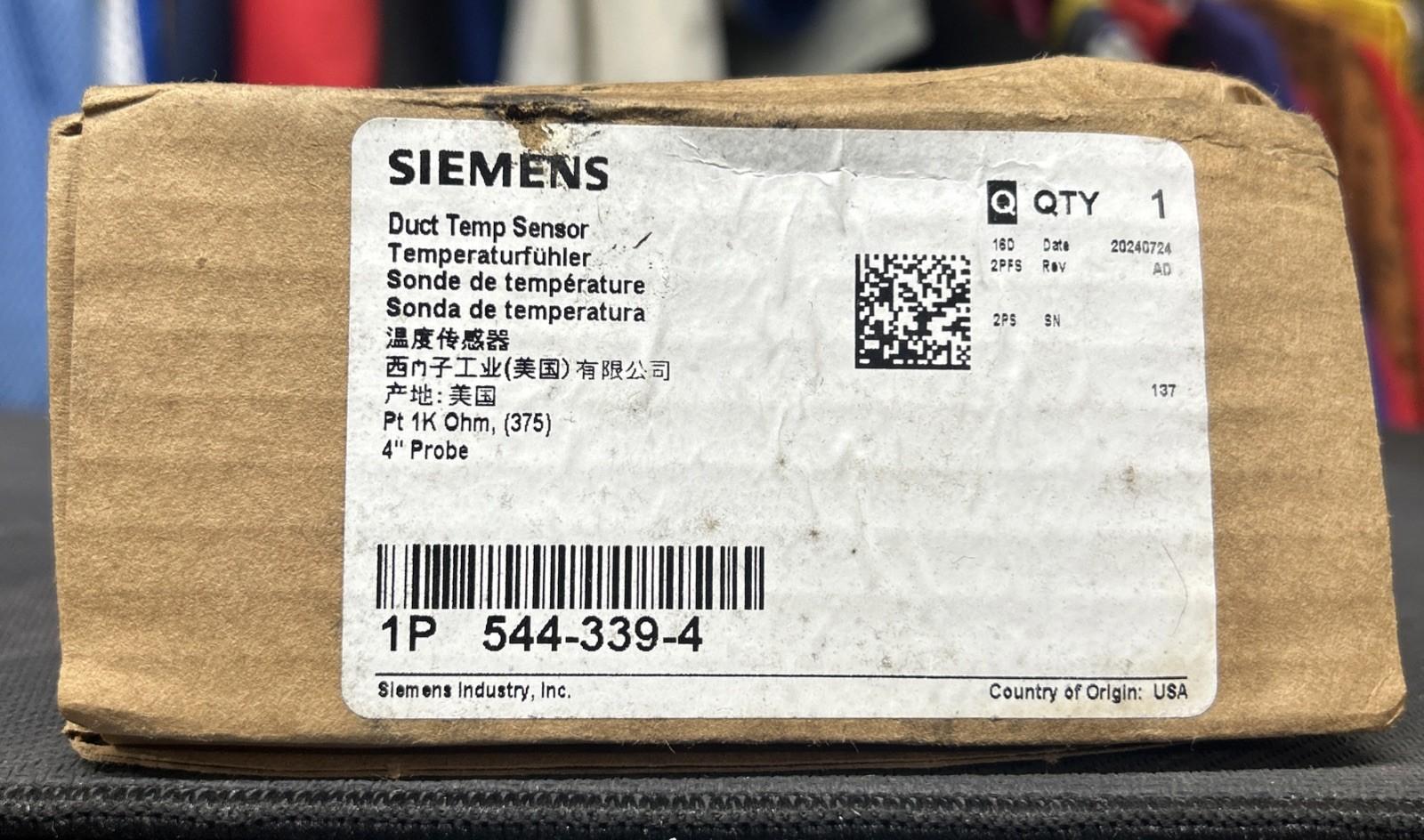 544-339-4 Duct Temp Sensor Pt 1K Ohm 4" Probe