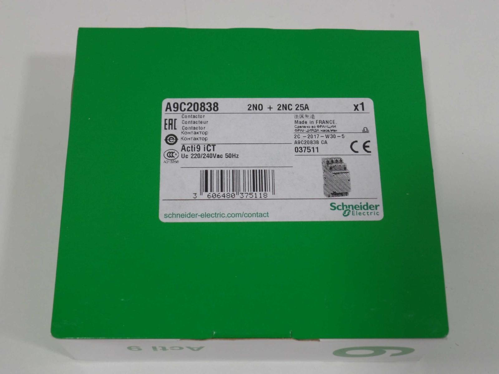 A9C20838 Installation Contactor iCT 25A 2S 2Ö 220/240V 50H
