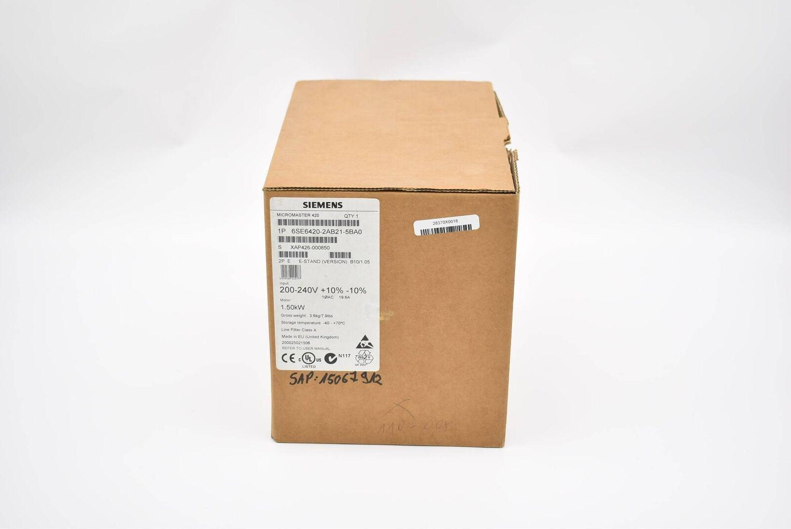 Micromaster 420 6SE6420-2AB21-5BA0 6SE6 420-2AB21-5BA0 E. B10/1.05