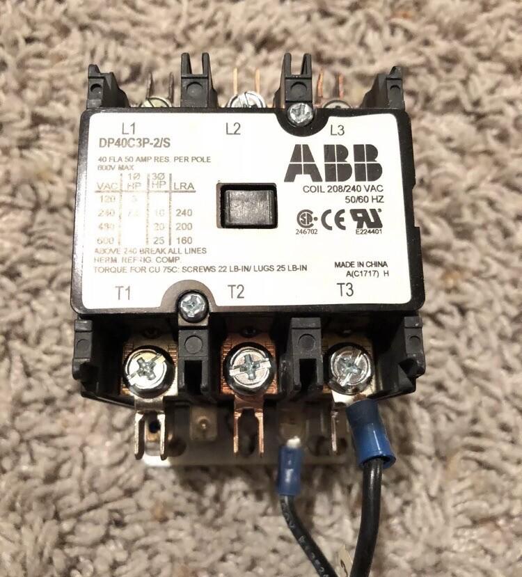 Moeller DIL 00L-44-NA 115VAC) ABB DP40C3P-2/S Contactor 208/240VAC)
