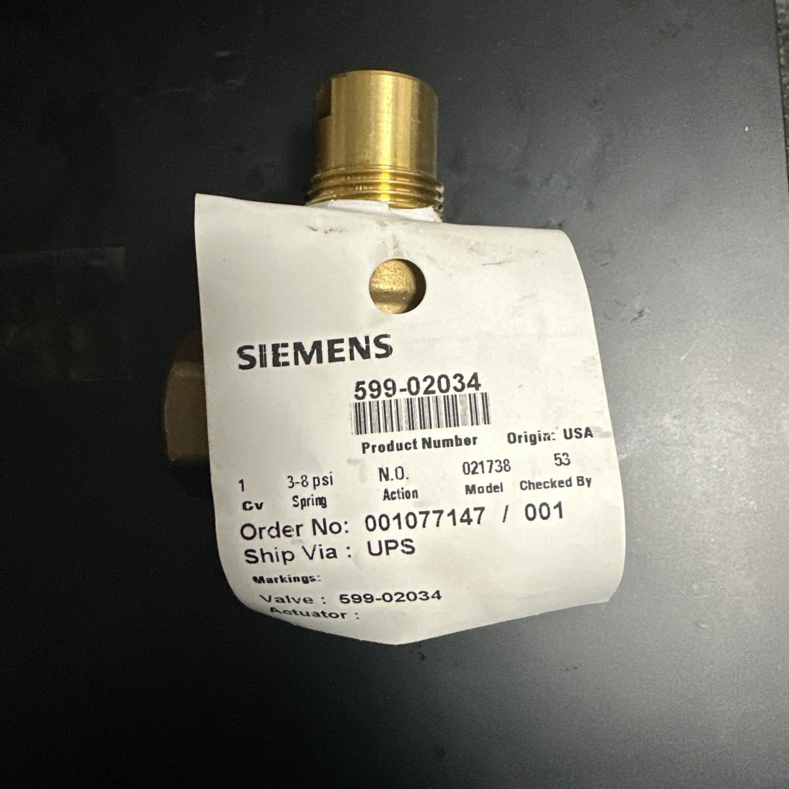 599 SERIES VALVES 1/2"INSI CLASS 250 2W NO 3-8PSI 1P 599-02034