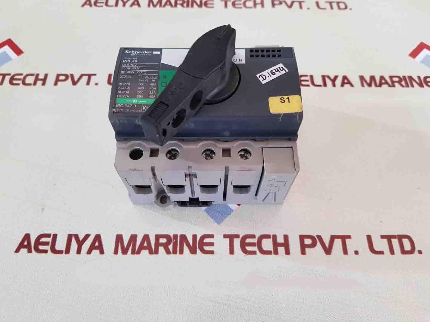 Switch disconnector Interpact Ins40/63/80 380/415VAC IEC 947.3