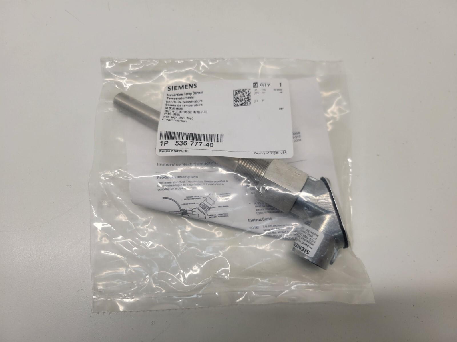 OLD STOCK! 4" IMMERSION TEMPERATURE SENSOR 536-777-40