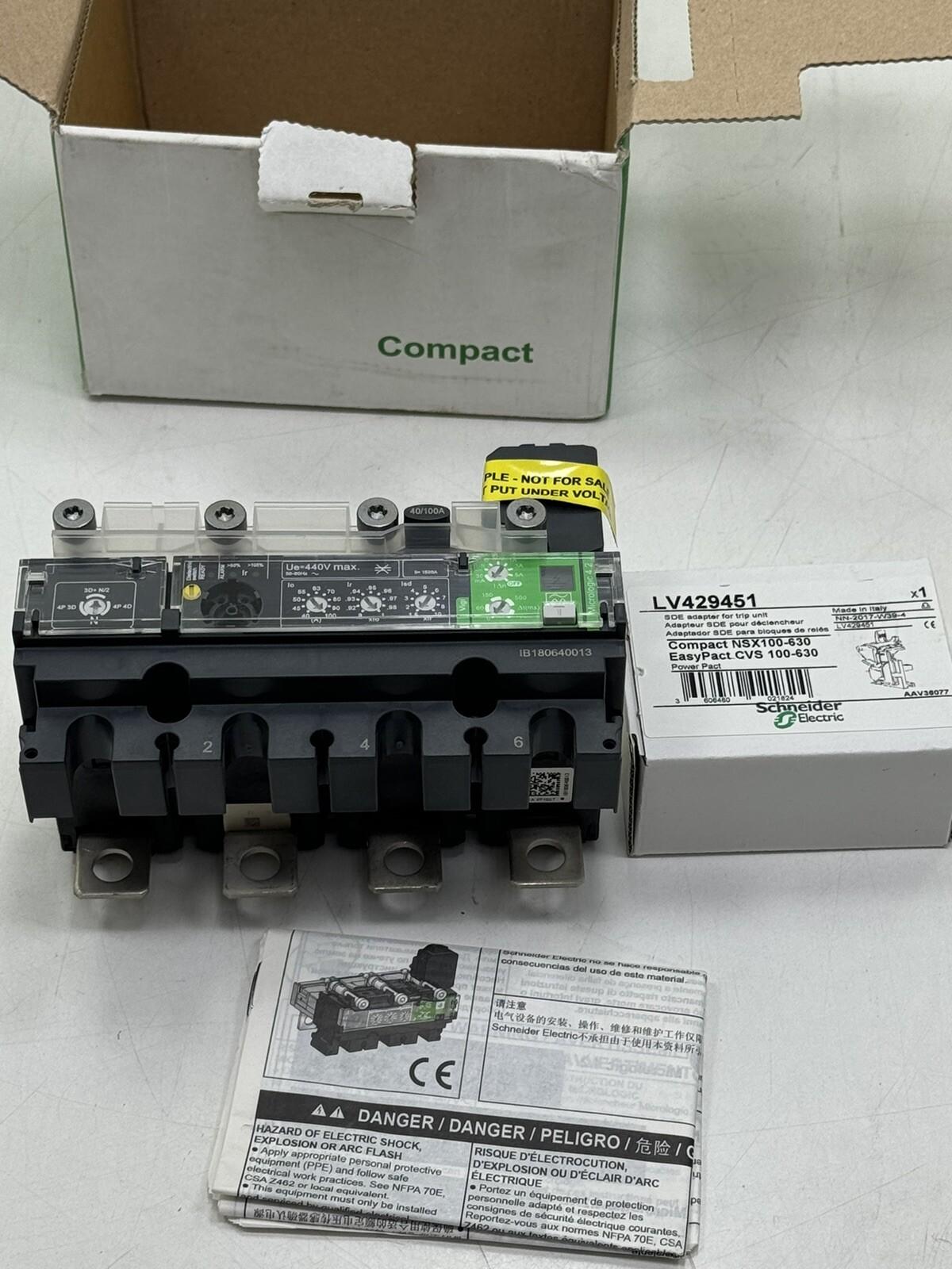 LV433806 COMPACT NSX250 4P4D MICROLOGIC 4.2 VIGI 100A TRIP UT