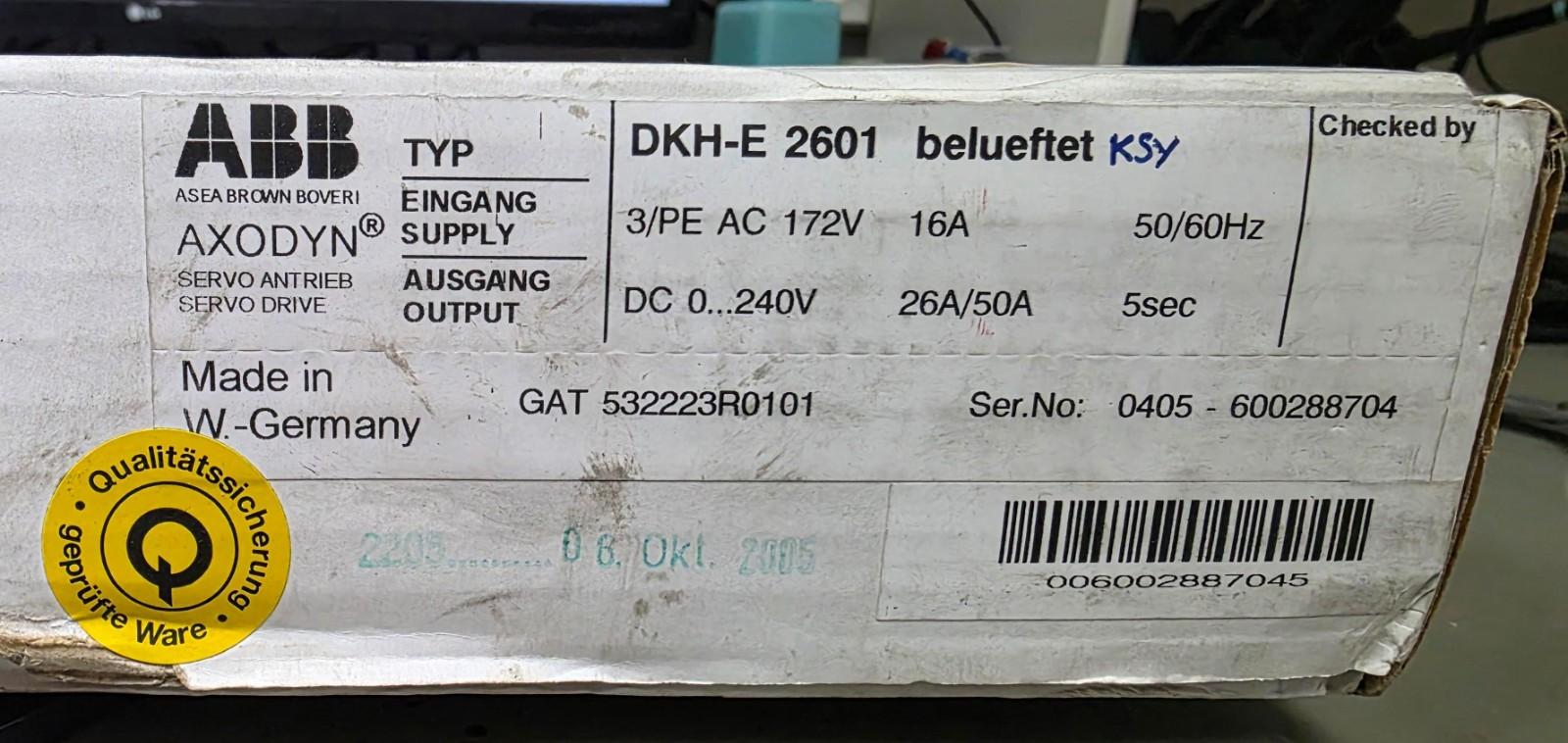 AXODYN DKH-E 2601 SERVO DRIVE DKH-E2601