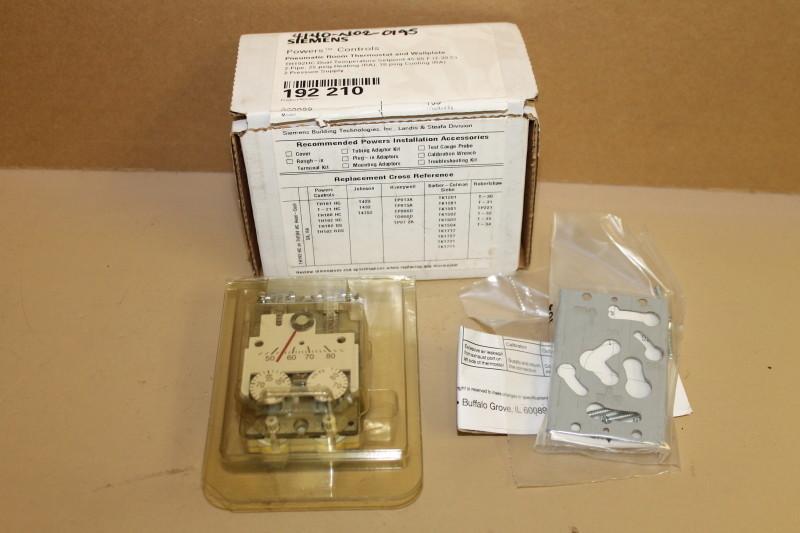 Pneumatic Room Thermostat and Wallplate 192 210, 050009, Dual setpoint,