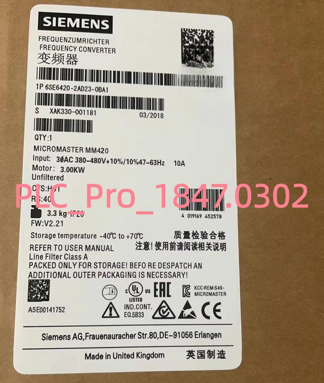 6SE6 420-2AD23-0BA1 6SE6420-2AD23-0BA1 MICROMASTER 420 with Filter