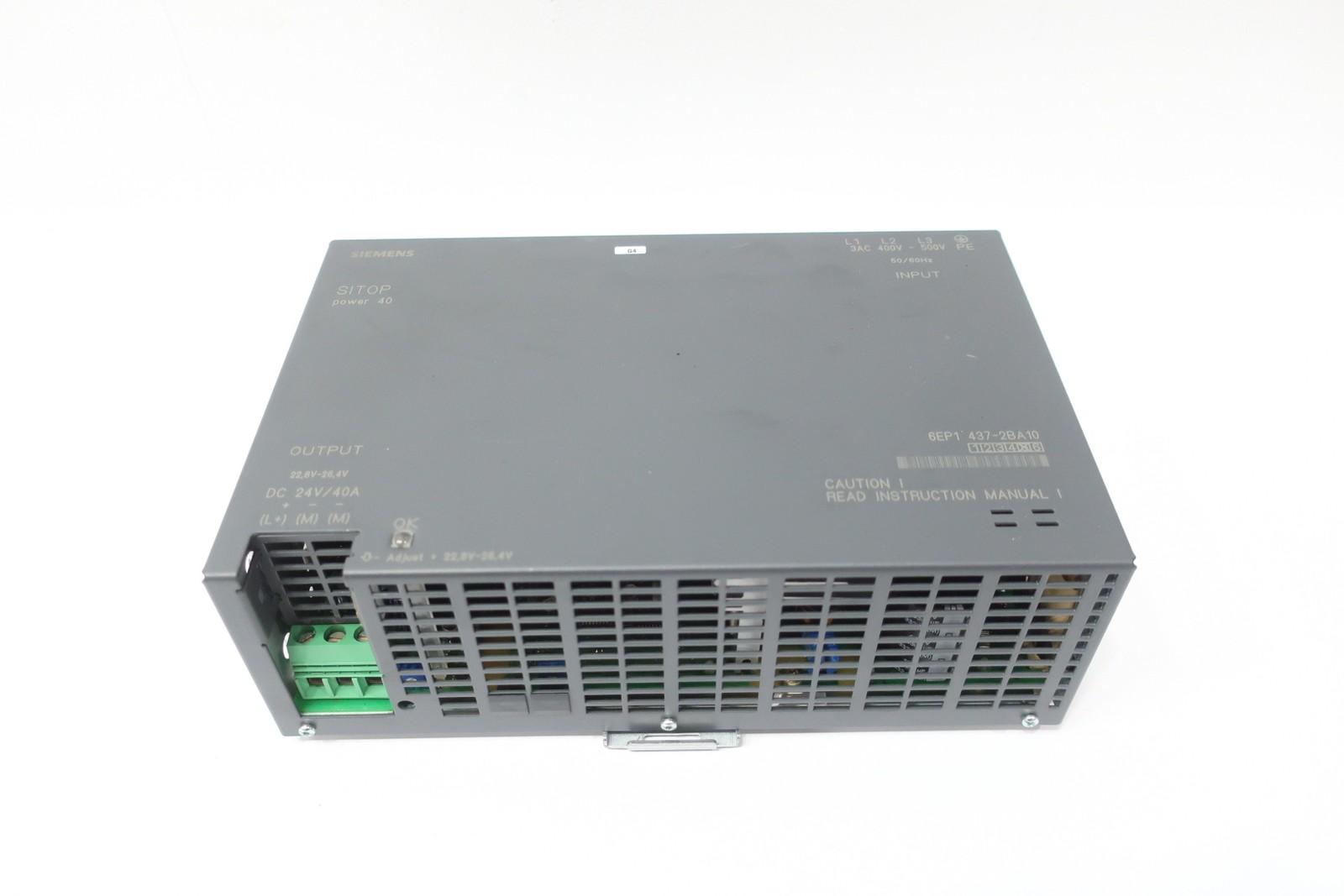 6EP1 437-2BA10 Sitop Power 40 Power Supply 24v-dc 40a Amp 400-500v-ac