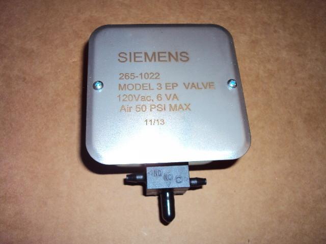 Siemen 265-1022 Three-way Electro-Pneumatic Air Valve, Grey 120 VAC