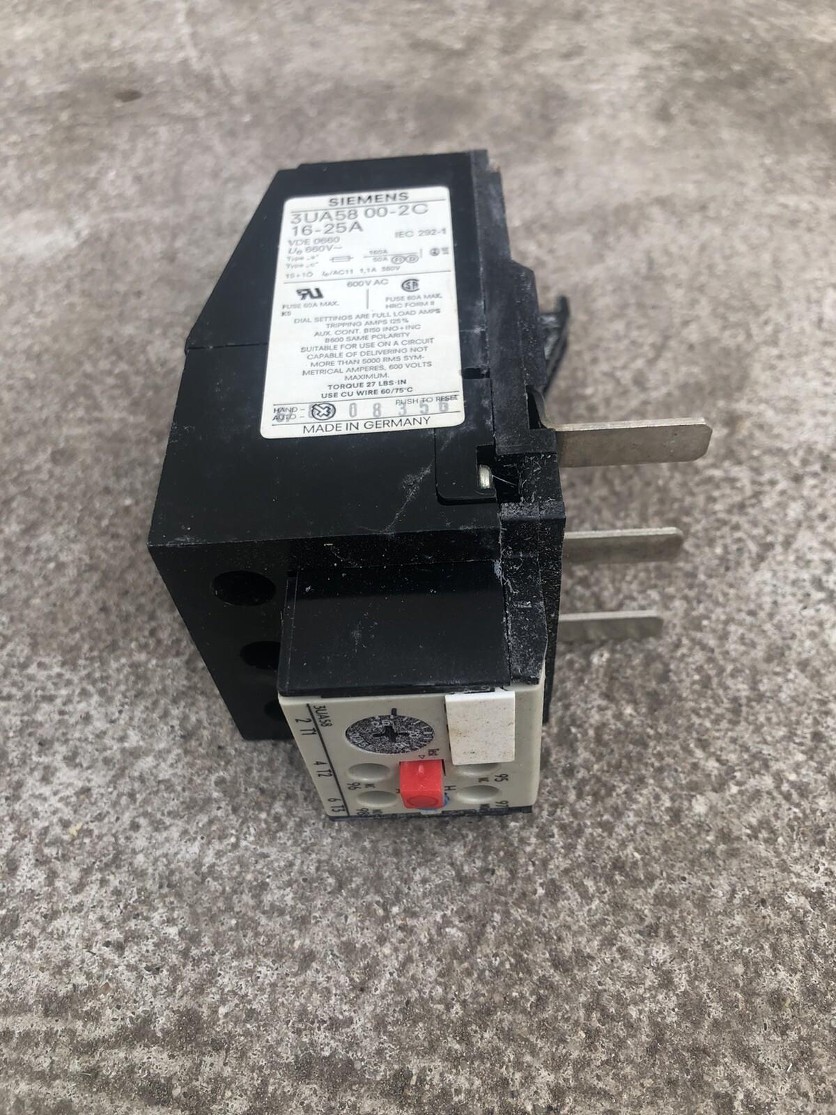 3UA58 00-2C 16-25 600 VAC OVERLOAD RELAY