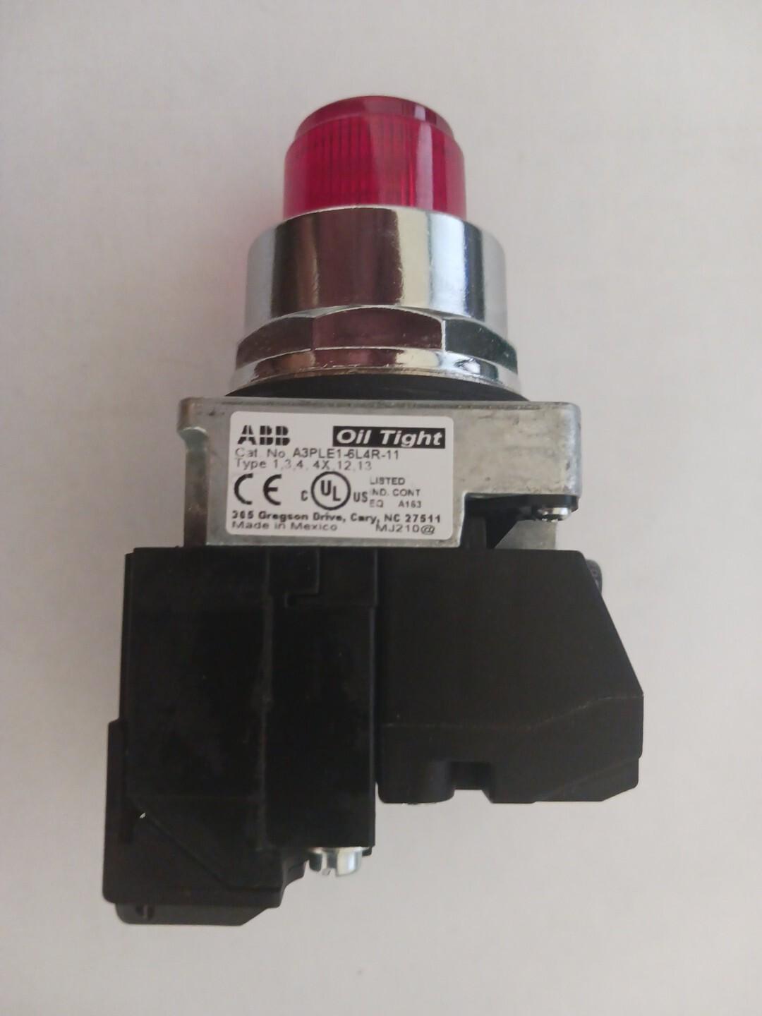 Oil Tight A3PLE1-6L4R-11 Pilot Indicating Light 120V Red Led
