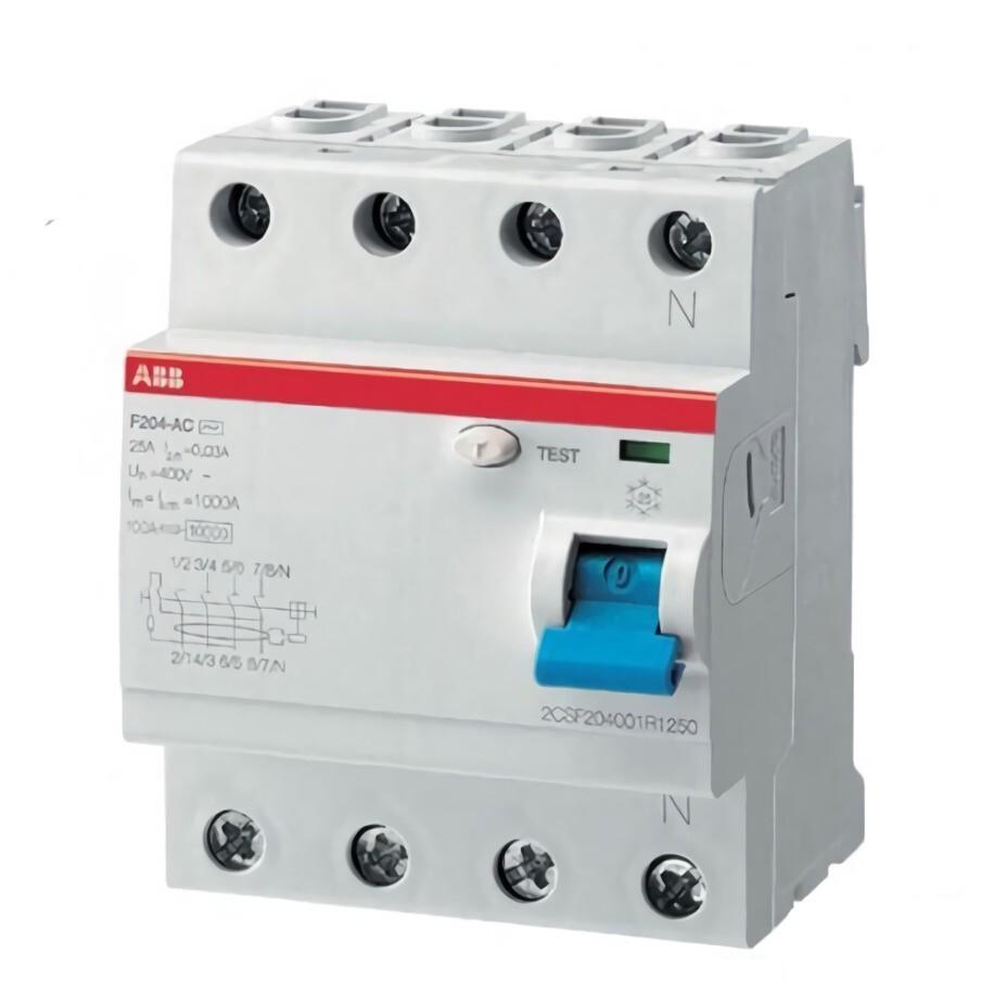F204A-63/0.1, Residual Current Circuit Breaker, Poles, 63A 100MA