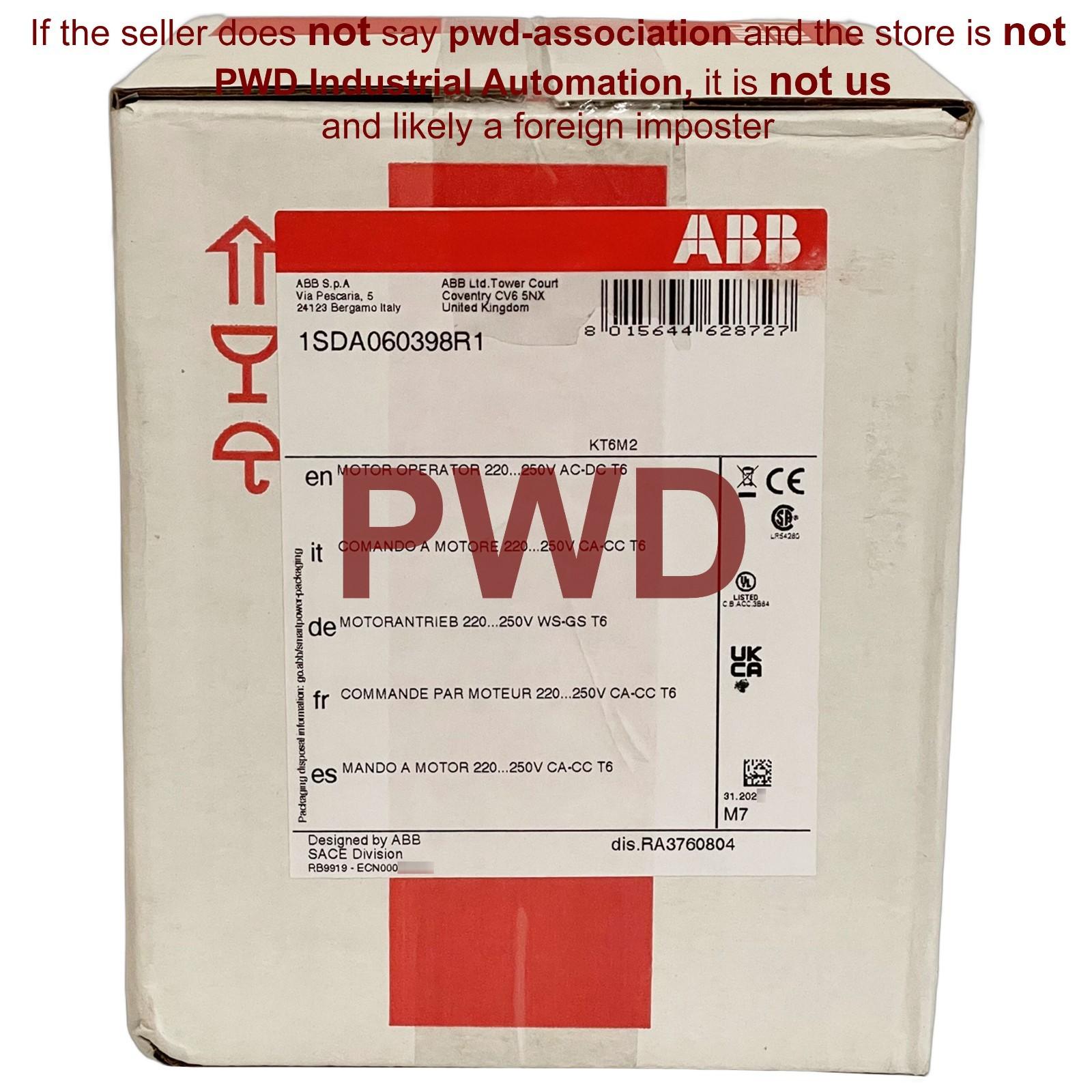 NIB KT6M2 Motor Operator, T6 MOE 220-250 VAC/DC, 1SDA060398R1, NOT CHINA