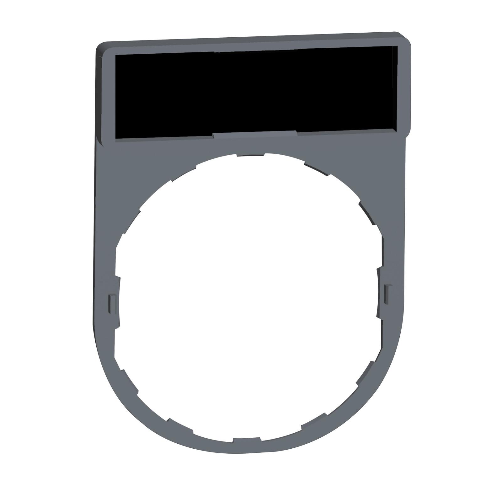 legend holder 30 x 40 mm with legend for engraving color plated grey