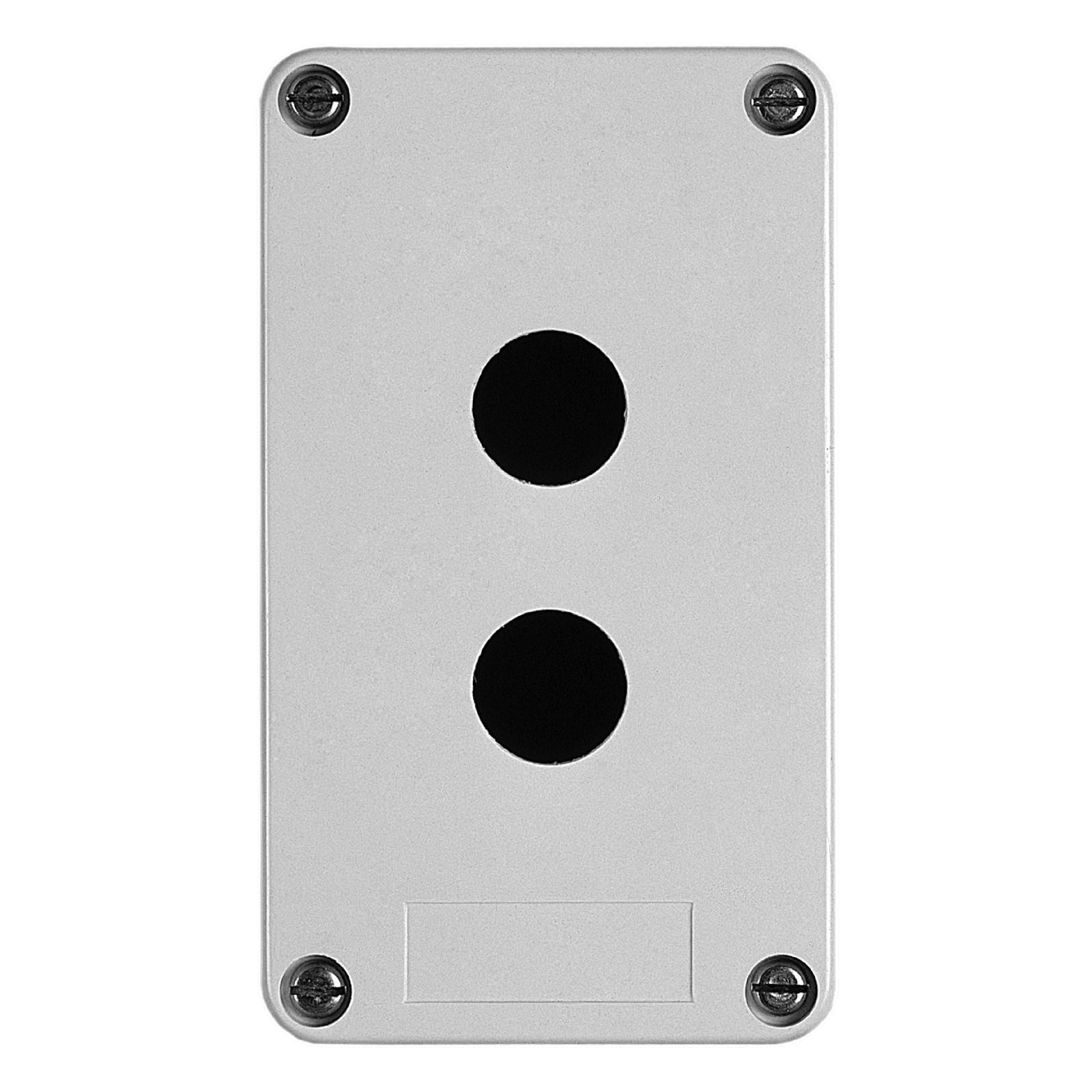 Empty control station without hinges, Harmony XAP, XB2 SL, plastic, grey, 2 cut outs, 22mm