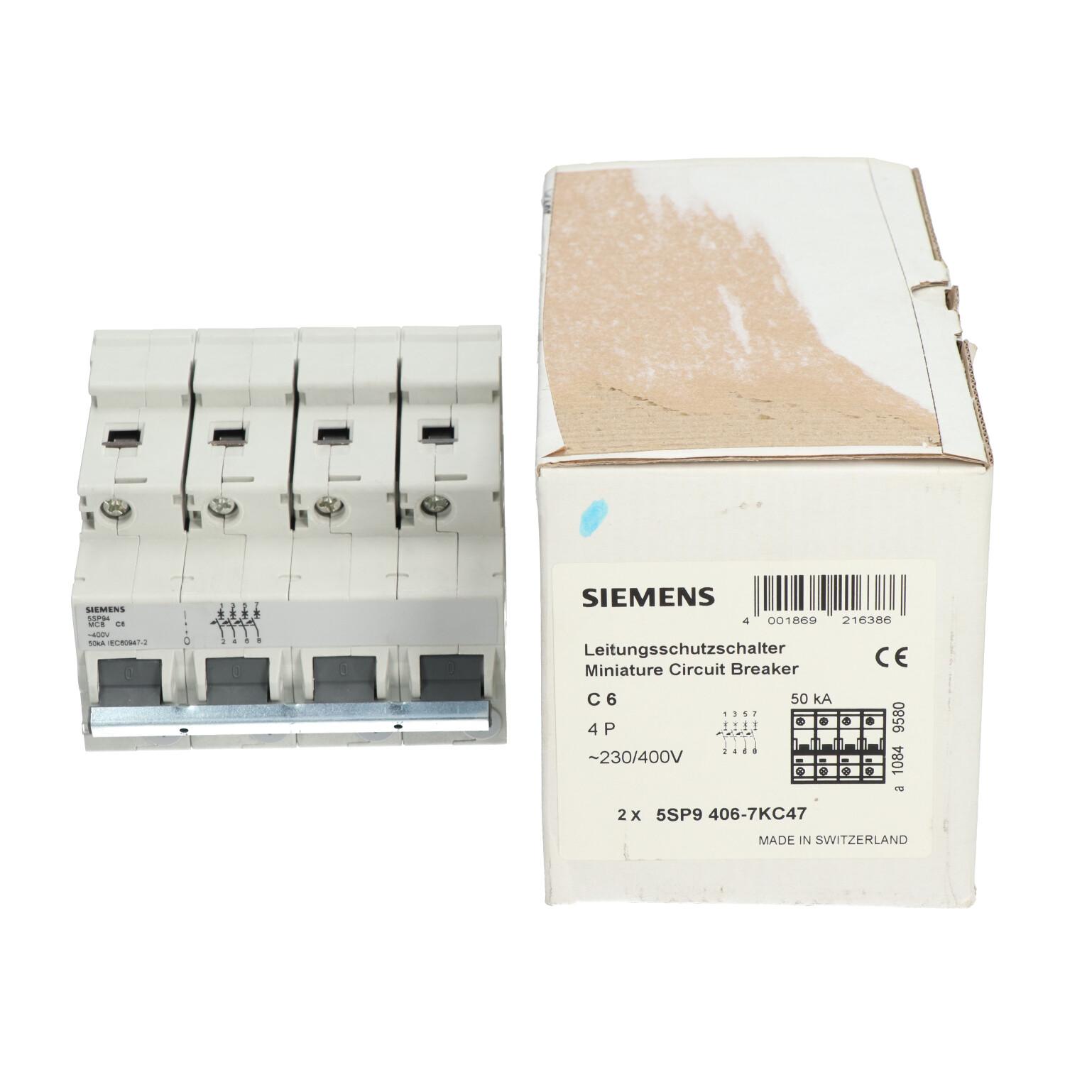 5SP9406-7KC47 Miniature Circuit Breaker 4P NFP