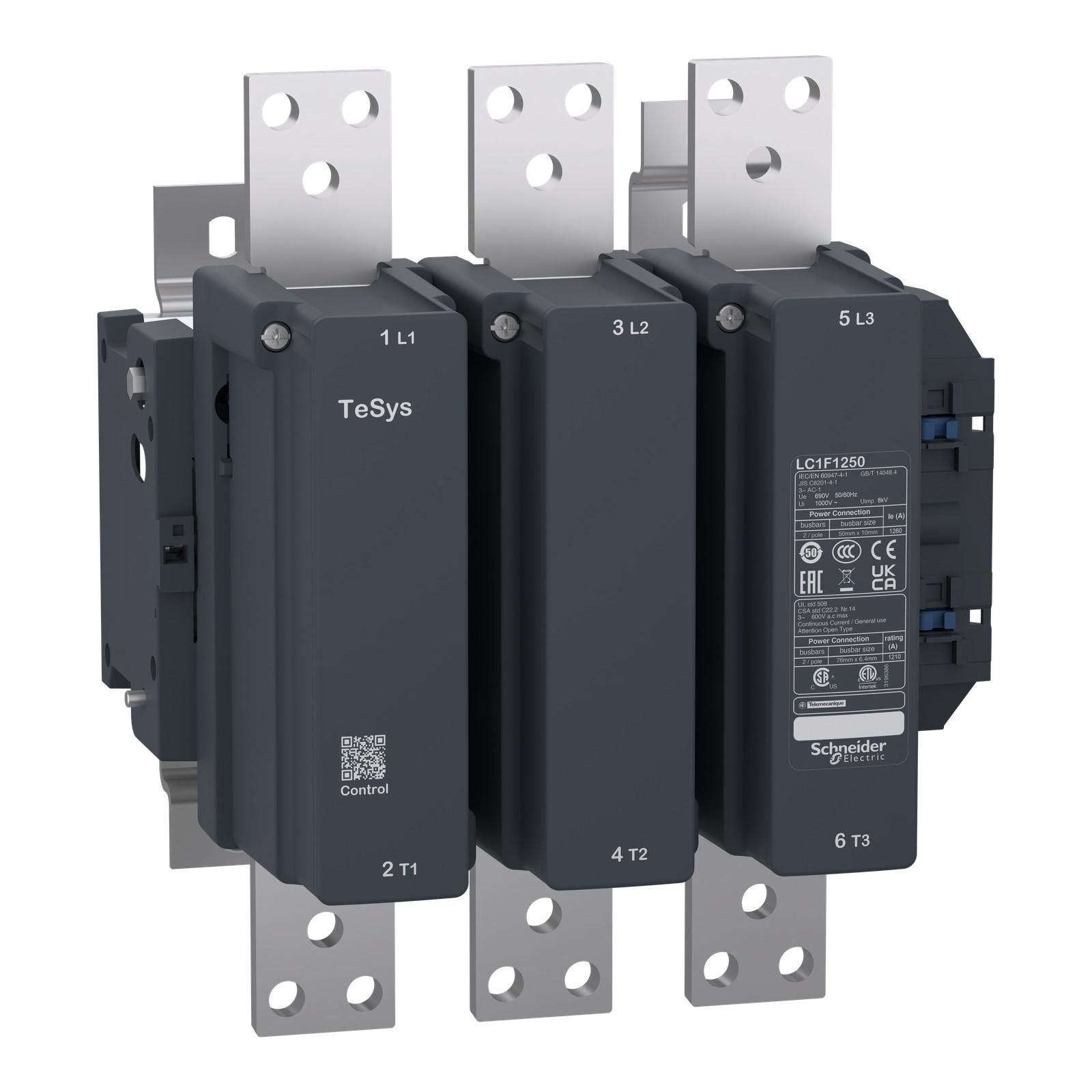 contactor, TeSys F, 3P(3NO), AC-1, <=690V 1260 A, coil 230V AC