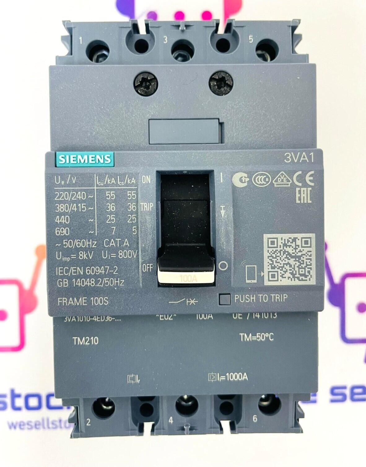 BRKR 3VA10 3P 100A 36KA FTFM BOX