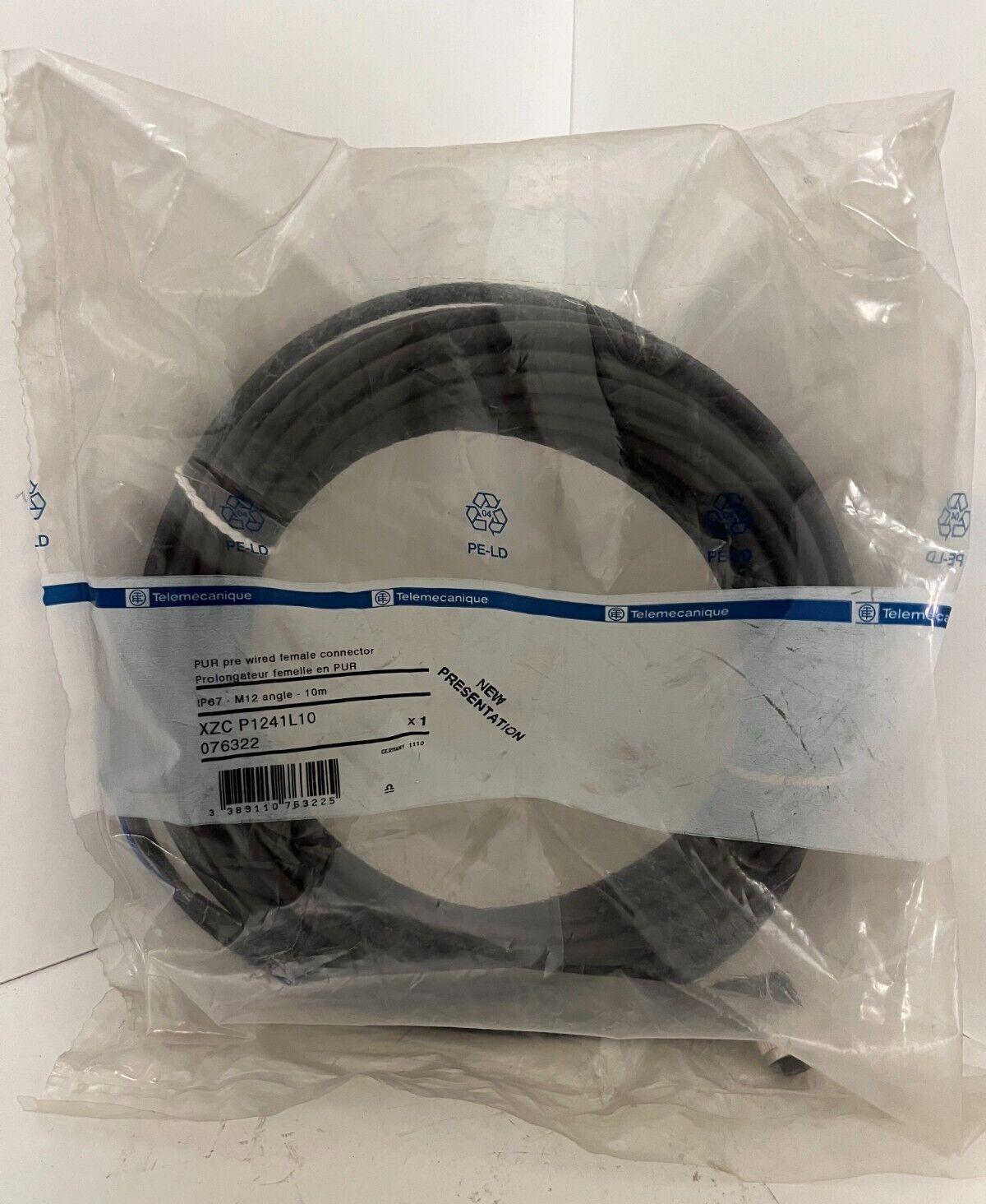 female - M12 - 4-pin - elbowed prewired connector - cable 10 m