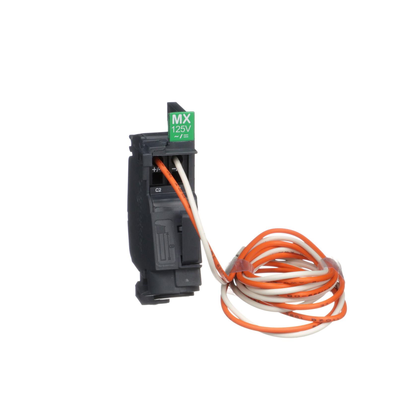 Pre-wired shunt trip release MX, ComPacT NSXm, 125VDC, 110/130VAC 50/60Hz