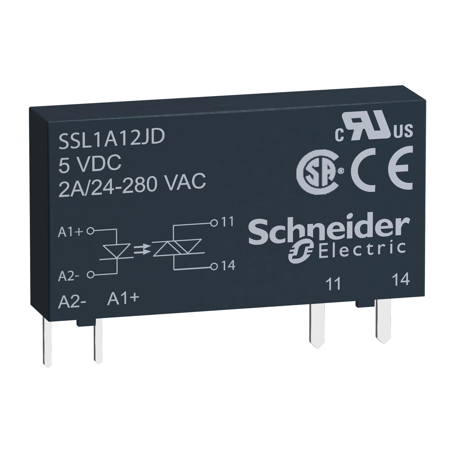 plug in relay, Harmony Solid State Slim Relays, 2A, random switching, input 15 to 30V DC, output 24 to 280V AC
