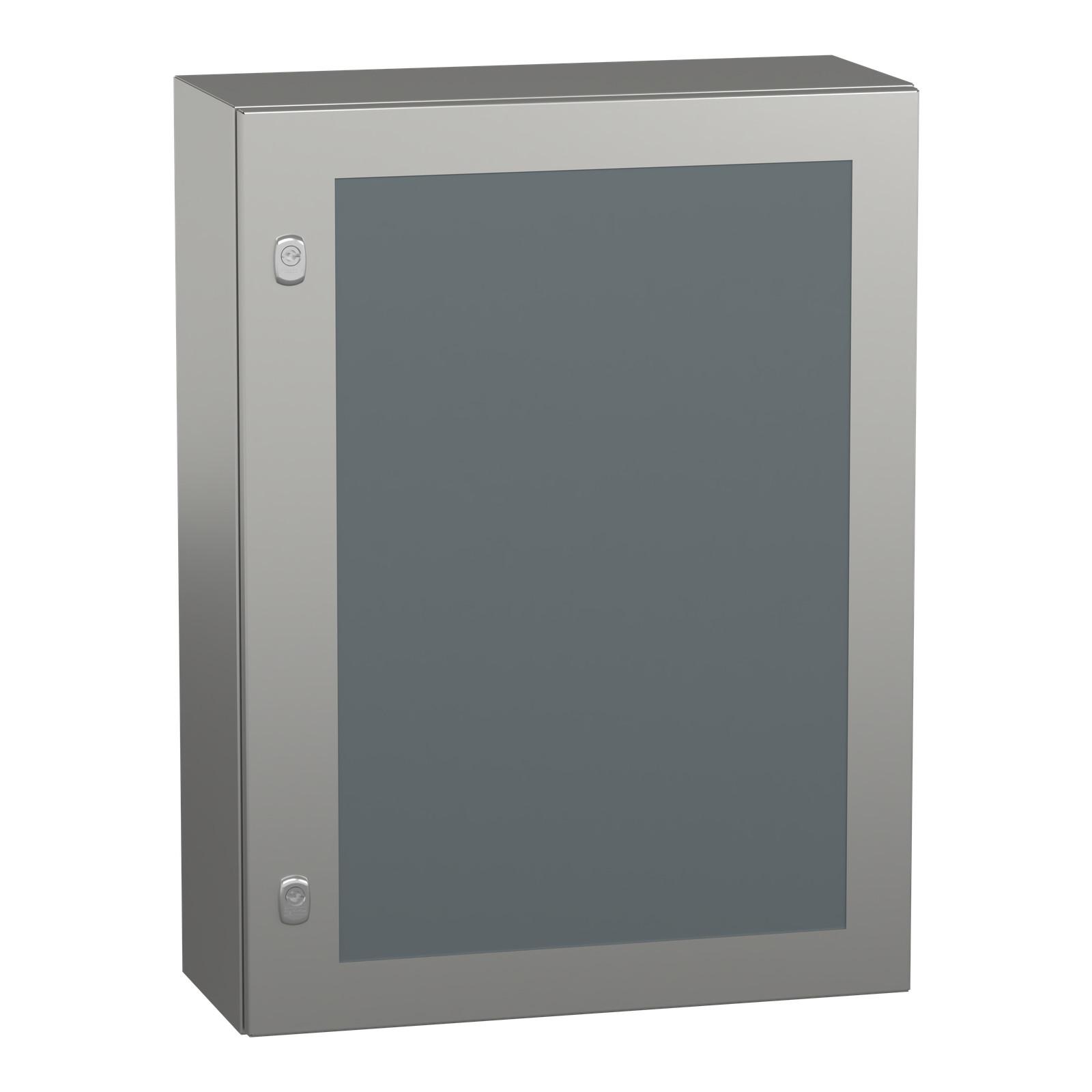 Wall mounted enclosure, Spacial S3X, stainless steel 304L, glazed door, 800x600x250mm, IP66