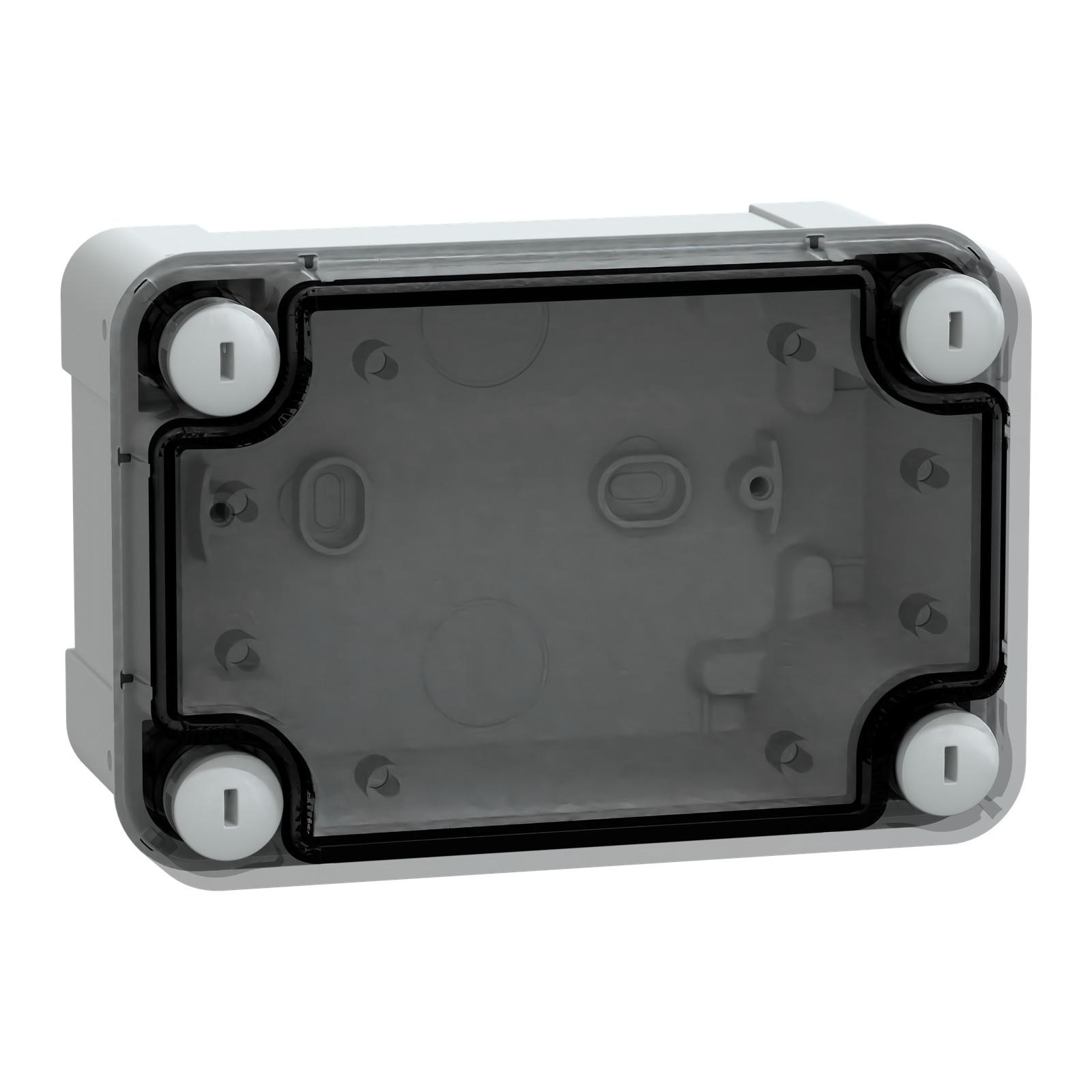 ABS box IP66 IK07 RAL7035 Int.H125W80D65 Ext.H138W93D72 Transp.cover H20